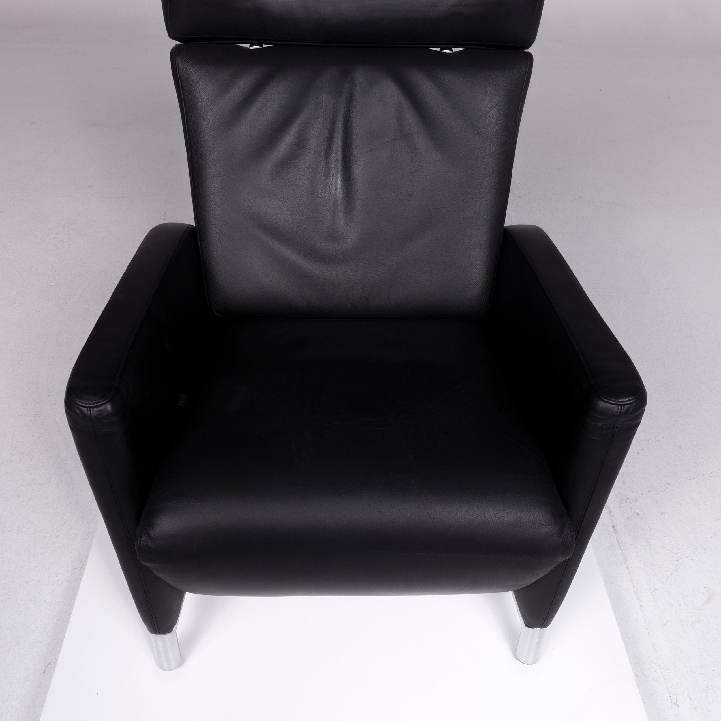 Modern COR Bico Leather Armchair Black Incl. Relax Function