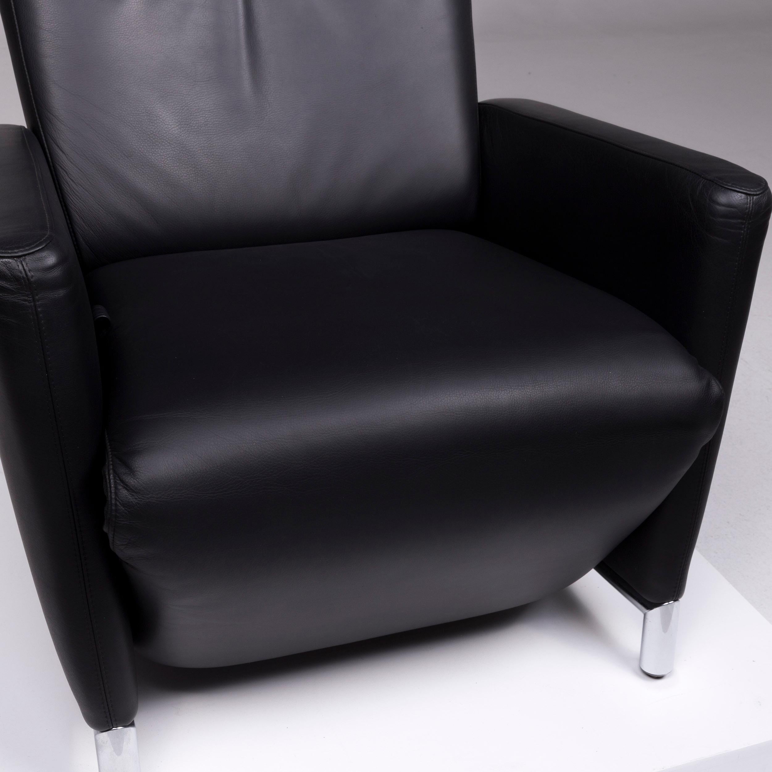 Contemporary COR Bico Leather Armchair Black Incl. Relax Function