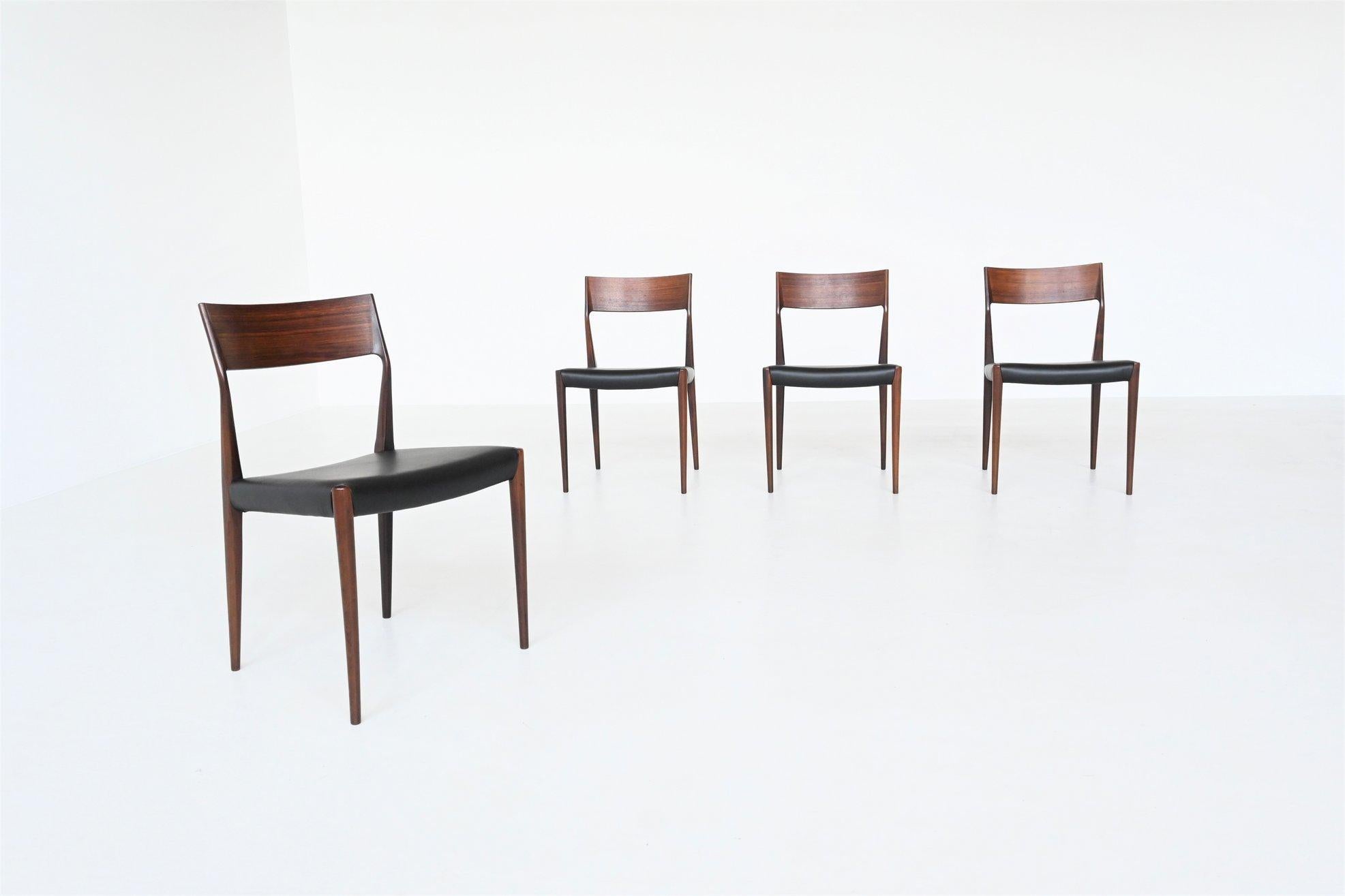 Mid-20th Century COR Bontenbal Rosewood Dining Chairs Fristho the Netherlands 1960