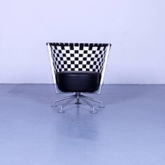 COR Circo Leather Armchair Black and White One-Seat