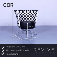 COR Circo Leather Armchair Black and White One-Seater