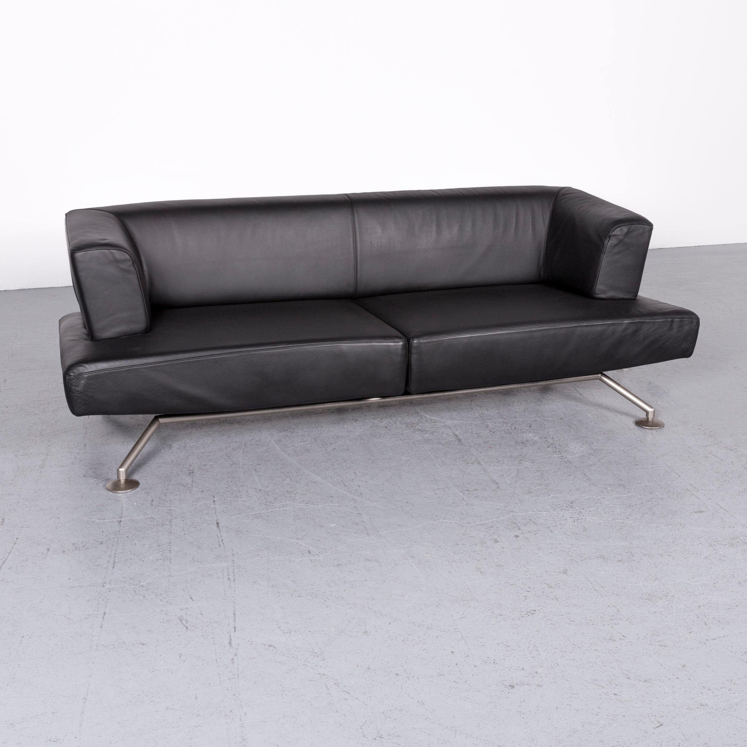 COR Circum Designer Ledersofa mit drei Sitzplätzen Schwarz (Deutsch)