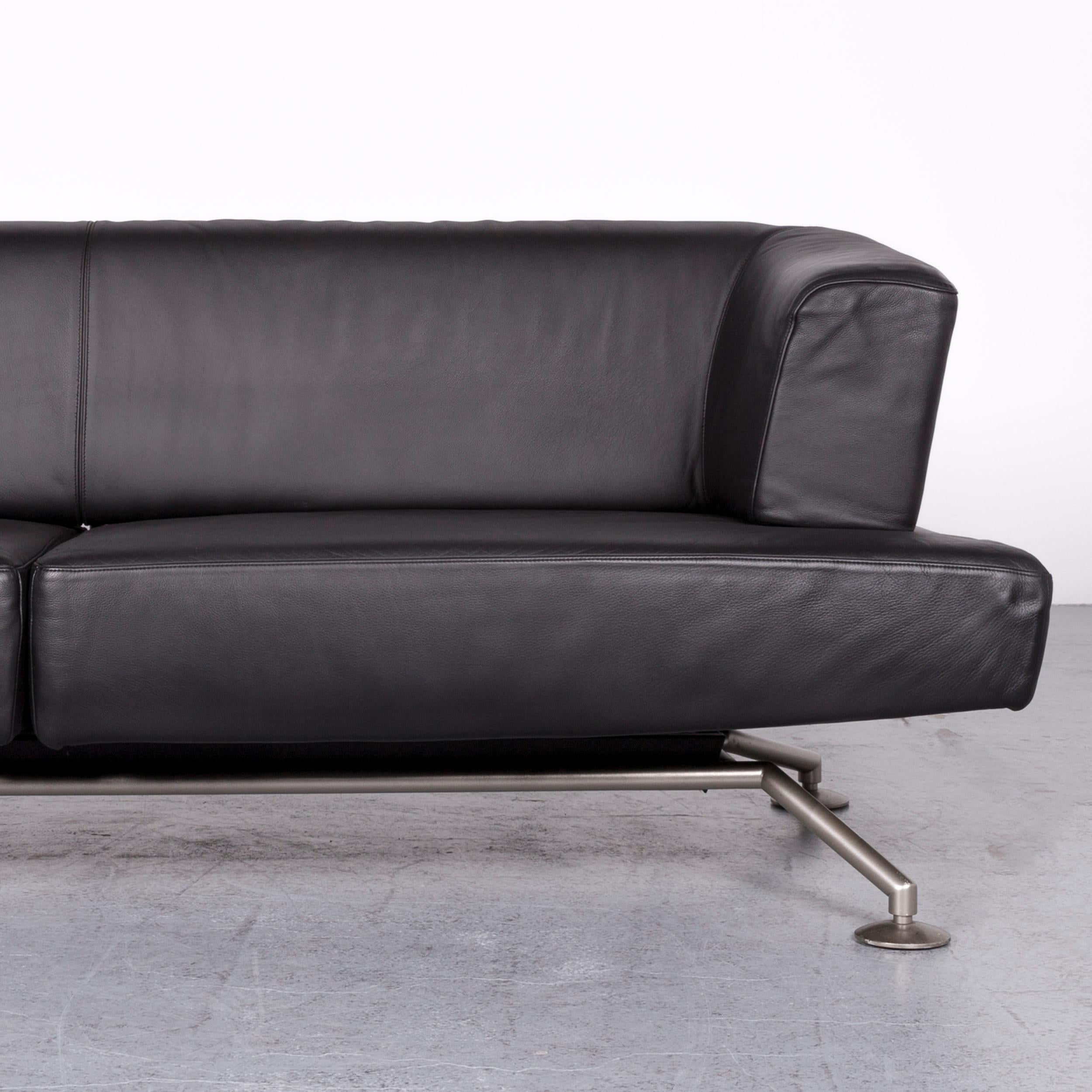 COR Circum Designer Leather Three-Seat Sofa Black 1