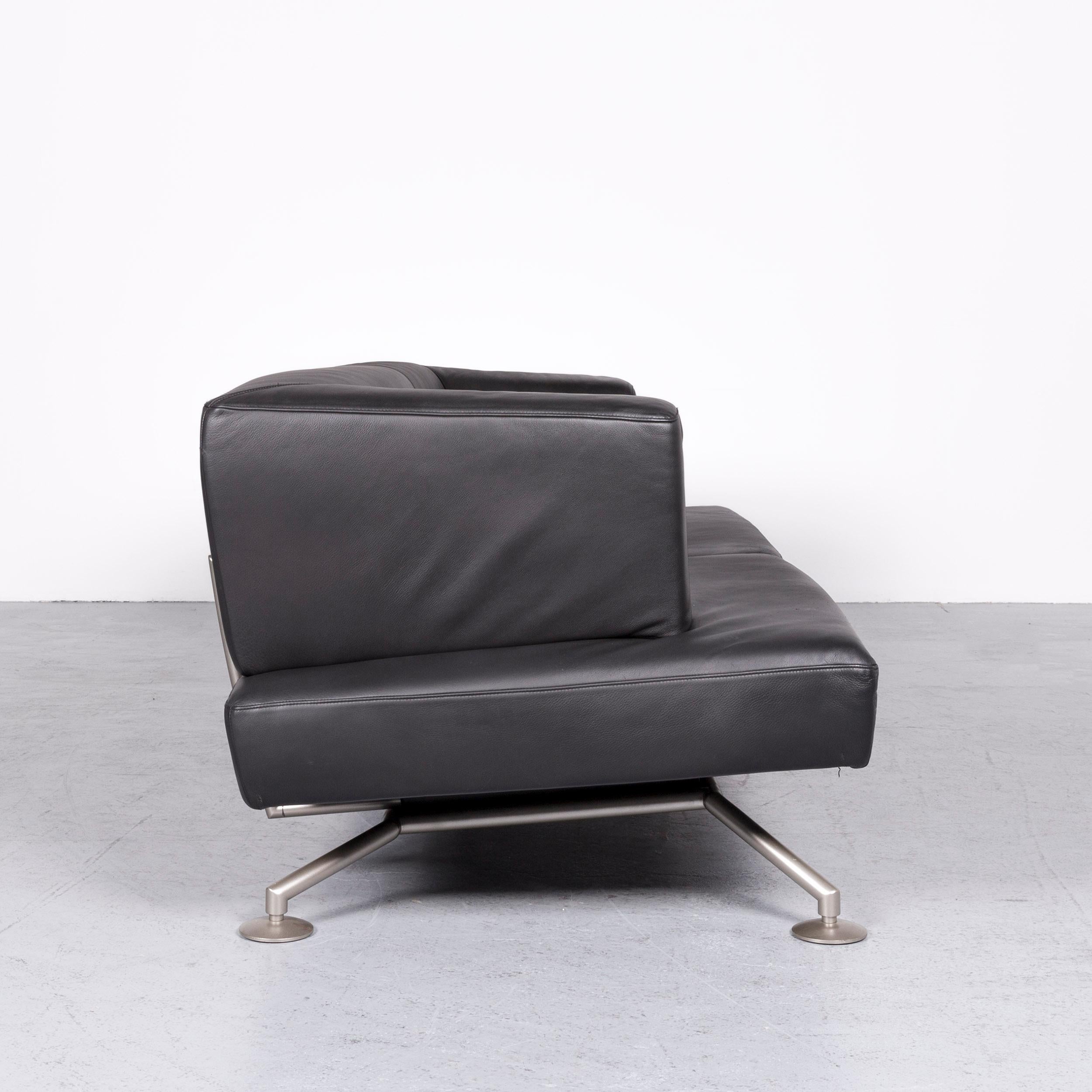 COR Circum Designer Leather Three-Seat Sofa Black 3