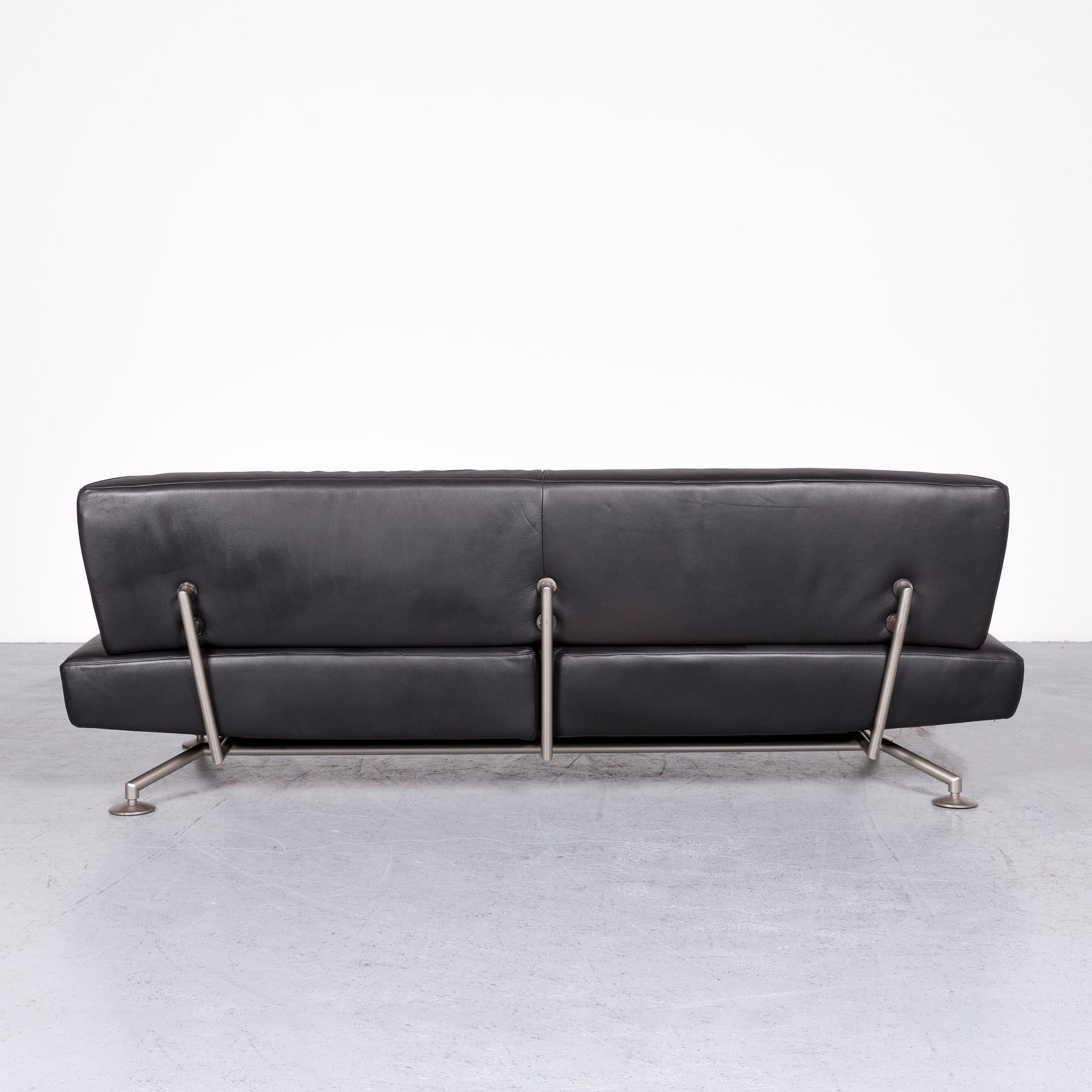 COR Circum Designer Leather Three-Seat Sofa Black 4