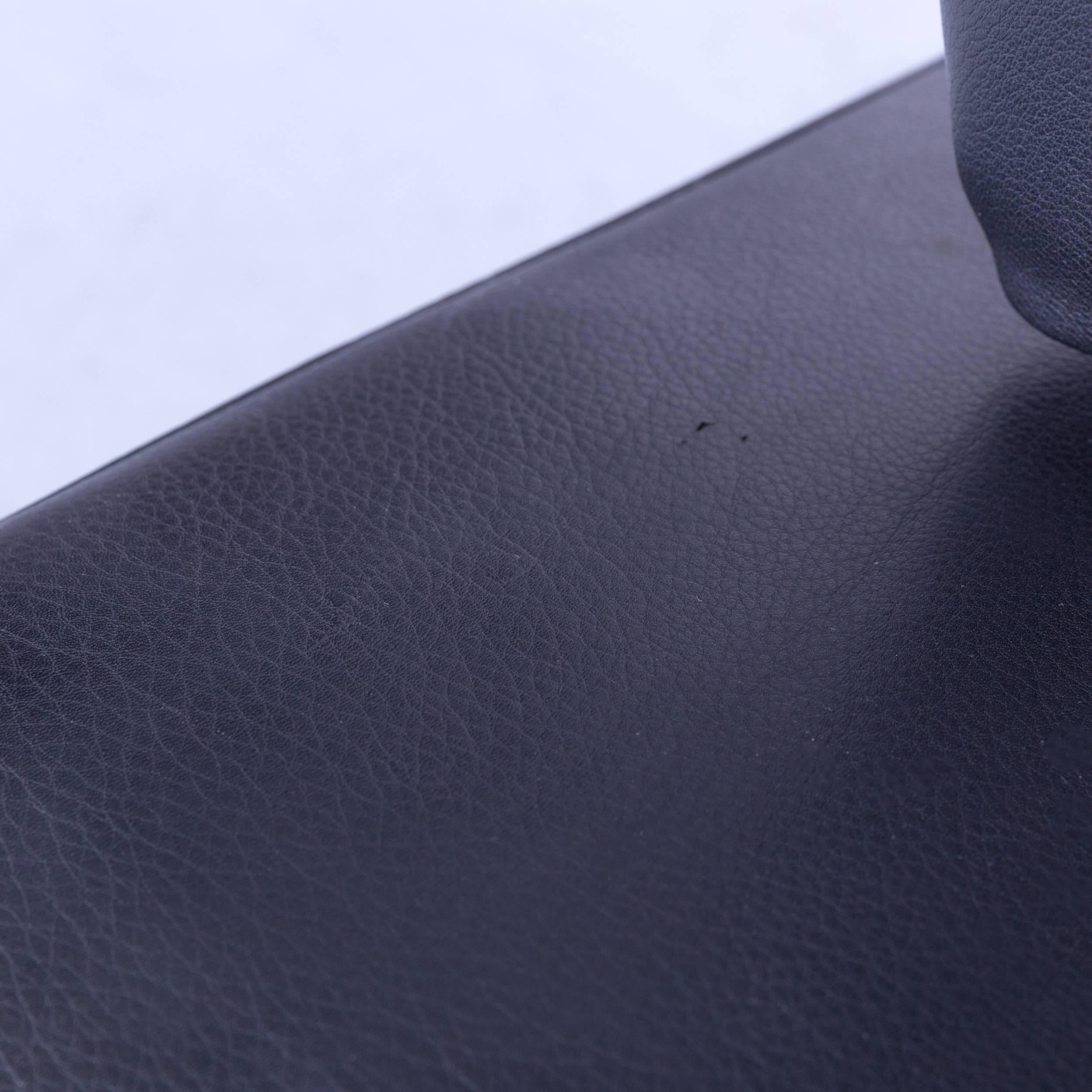 Contemporary COR Circum Designer Sofa Black Leather Three-Seat Couch Function Modern