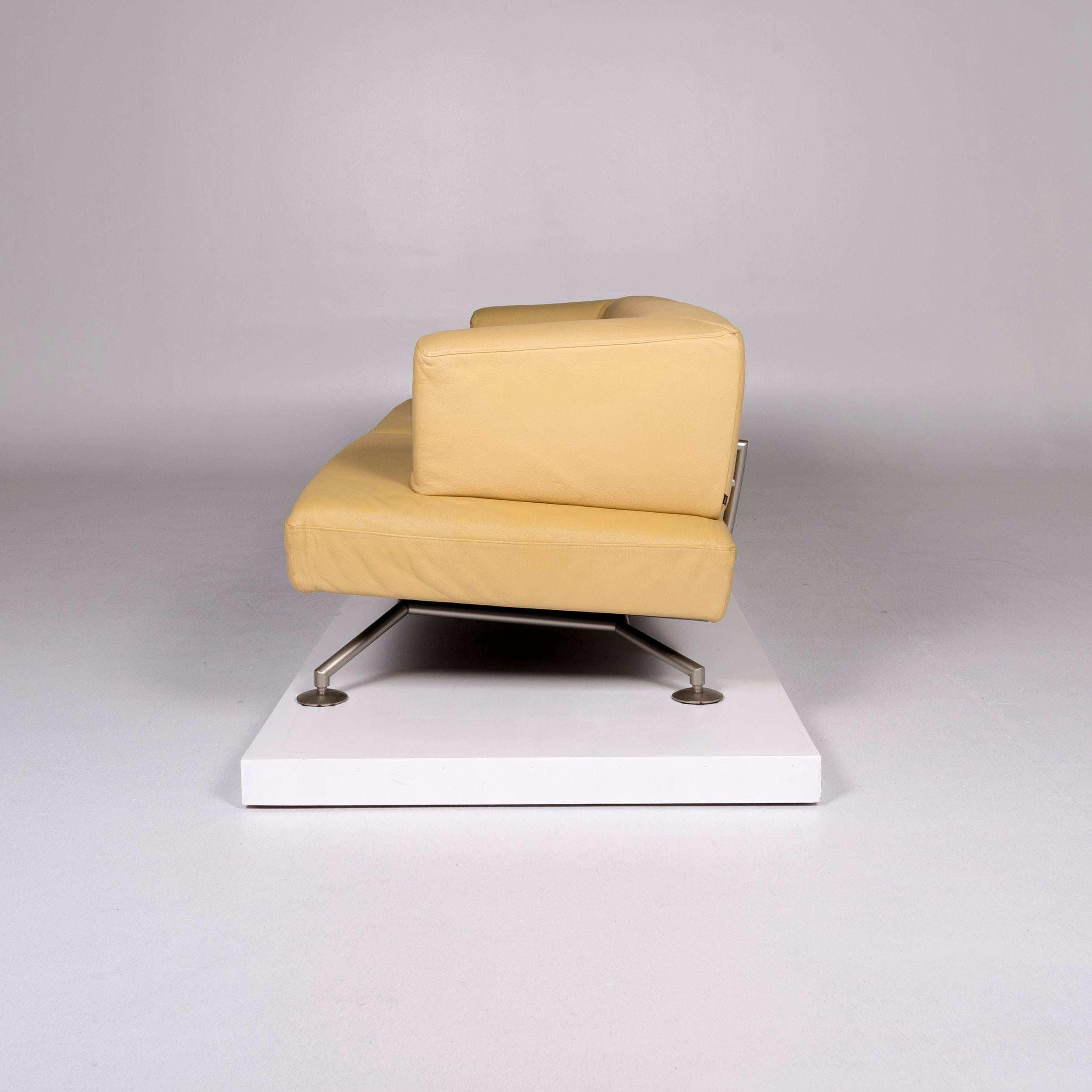 Leather COR Circum Leder Sofa Gelb Zweisitzer Couch For Sale
