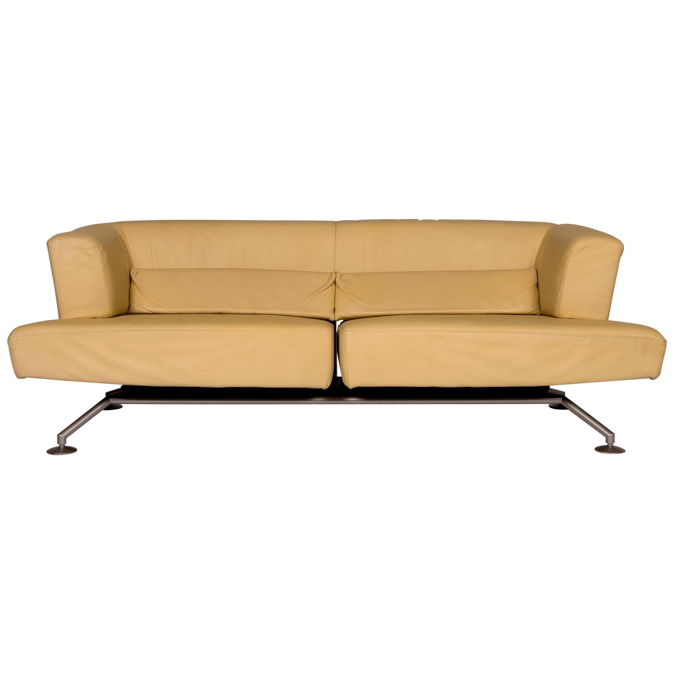 COR Circum Leder Sofa Gelb Zweisitzer Couch For Sale