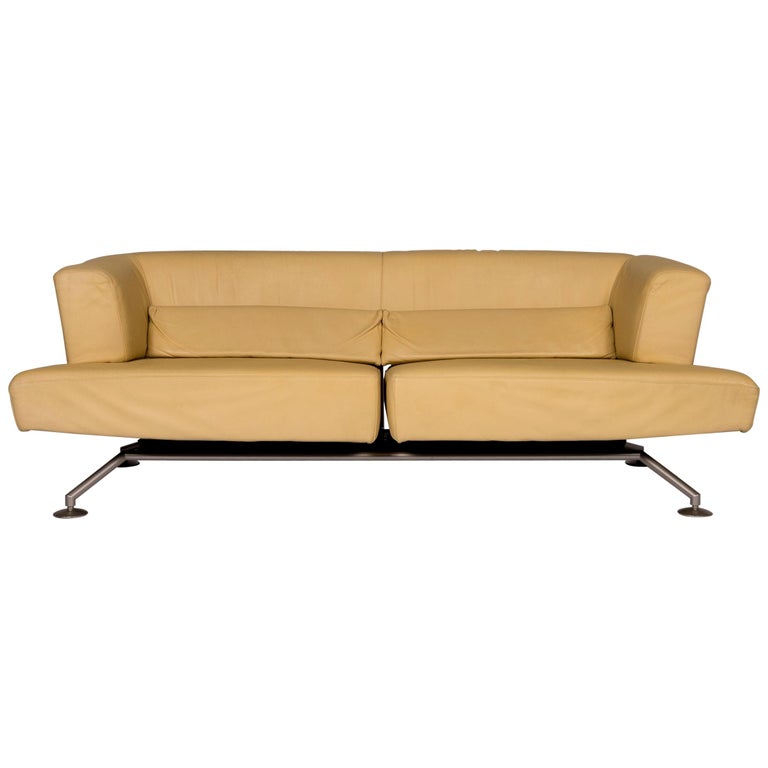 COR Circum Leder Sofa Gelb Zweisitzer Couch For Sale at 1stDibs