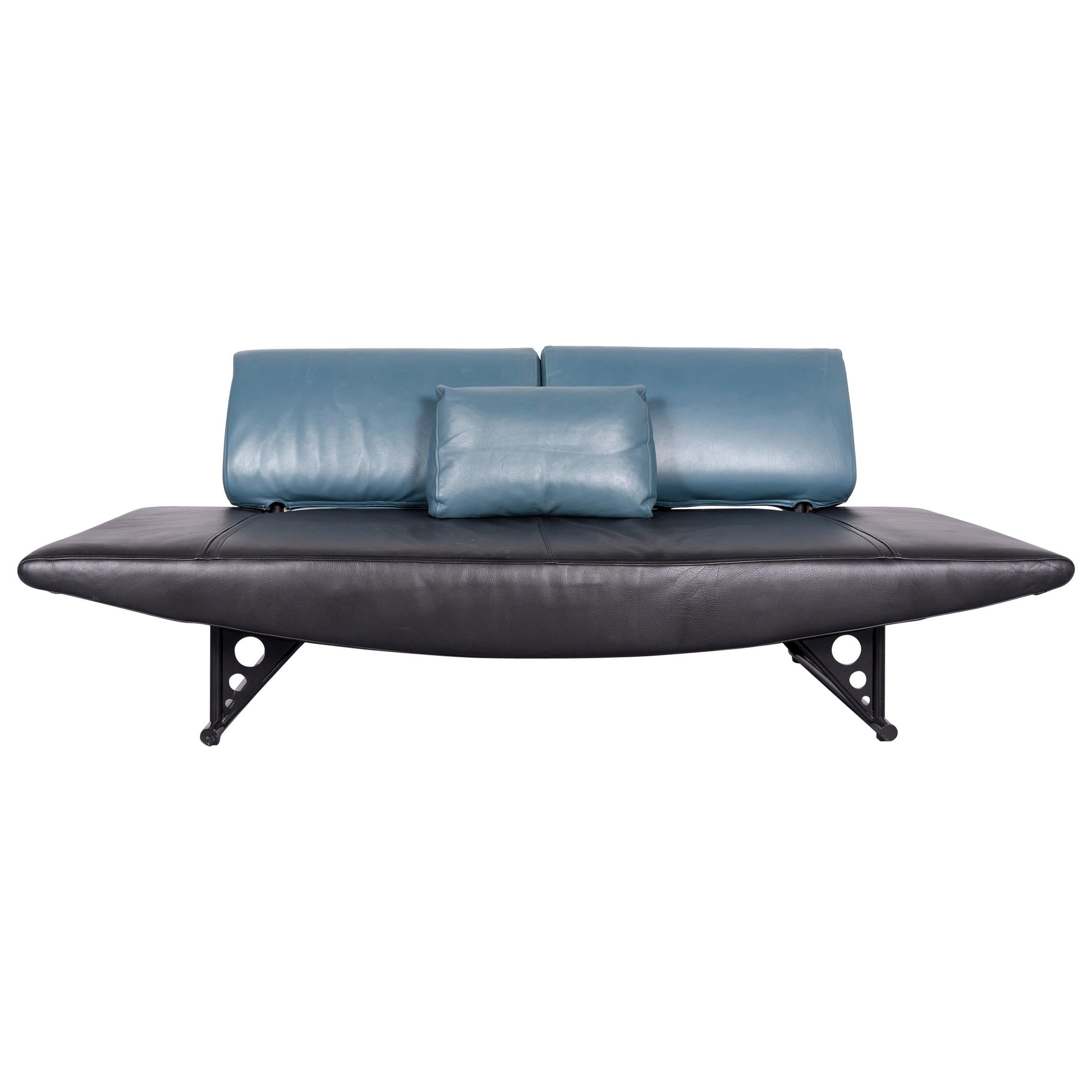 COR Cirrus Designer Sofa Black Leather Function Modern Made in Germany