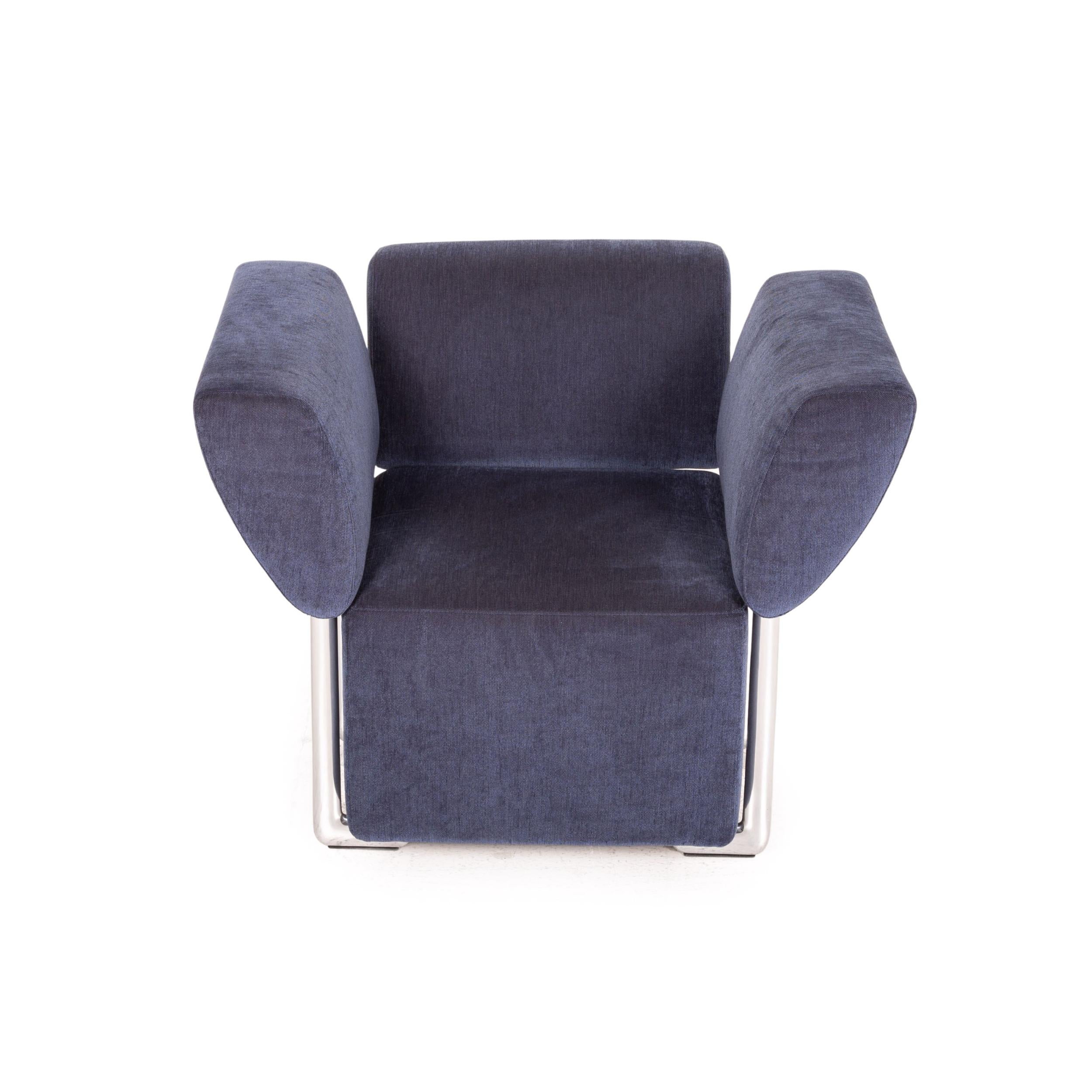 Contemporary COR Clou Fabric Armchair Blue Function For Sale