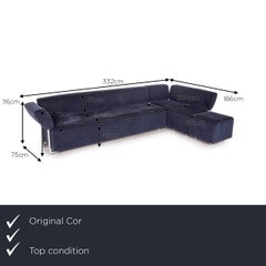 COR Clou Fabric Corner Sofa Blue Dark Blue Metal Sofa Function Couch