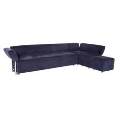 COR Clou Fabric Corner Sofa Blue Dark Blue Metal Sofa Function Couch