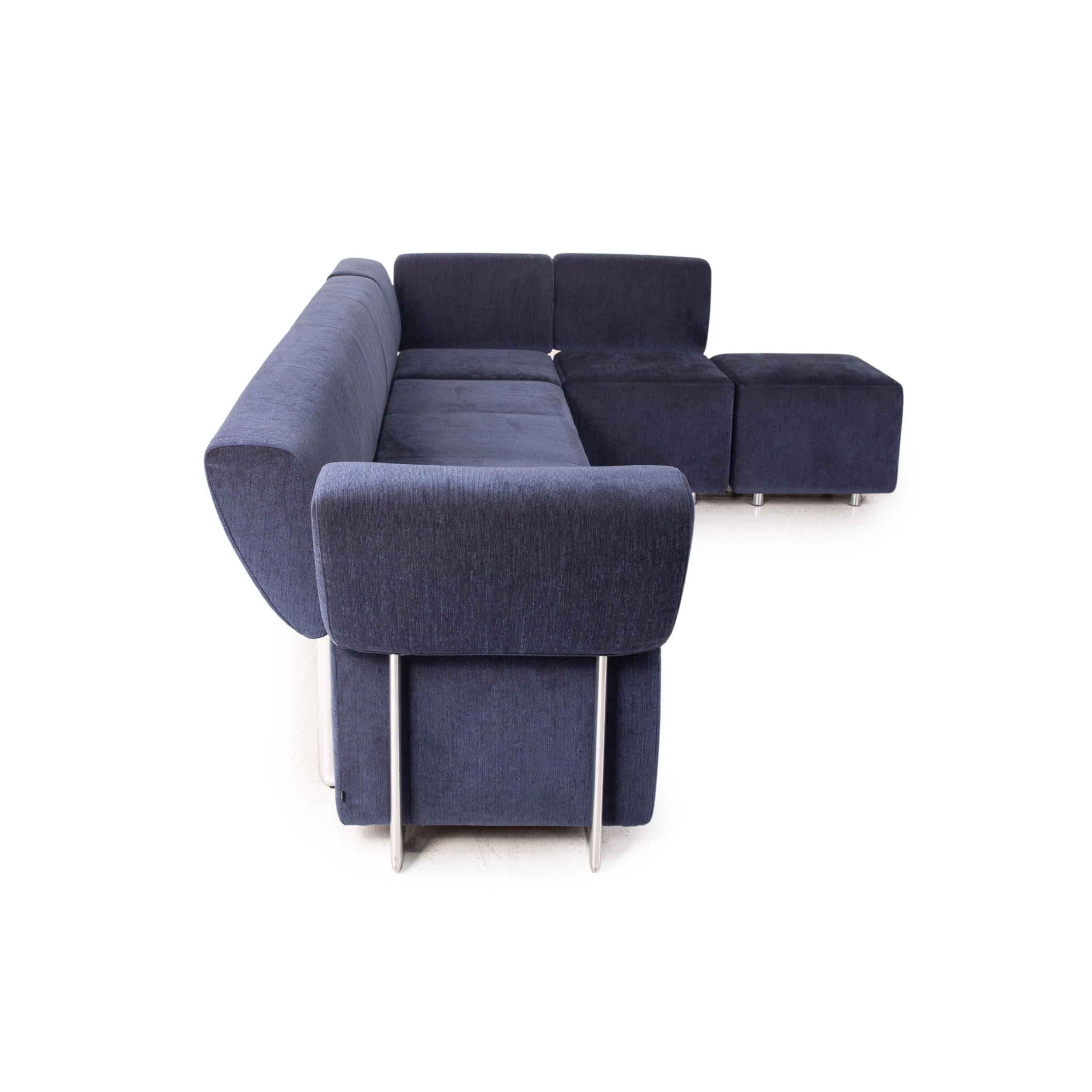 COR Clou Fabric Sofa Set Blue 1 Corner Sofa 1 Armchair Function For Sale 6