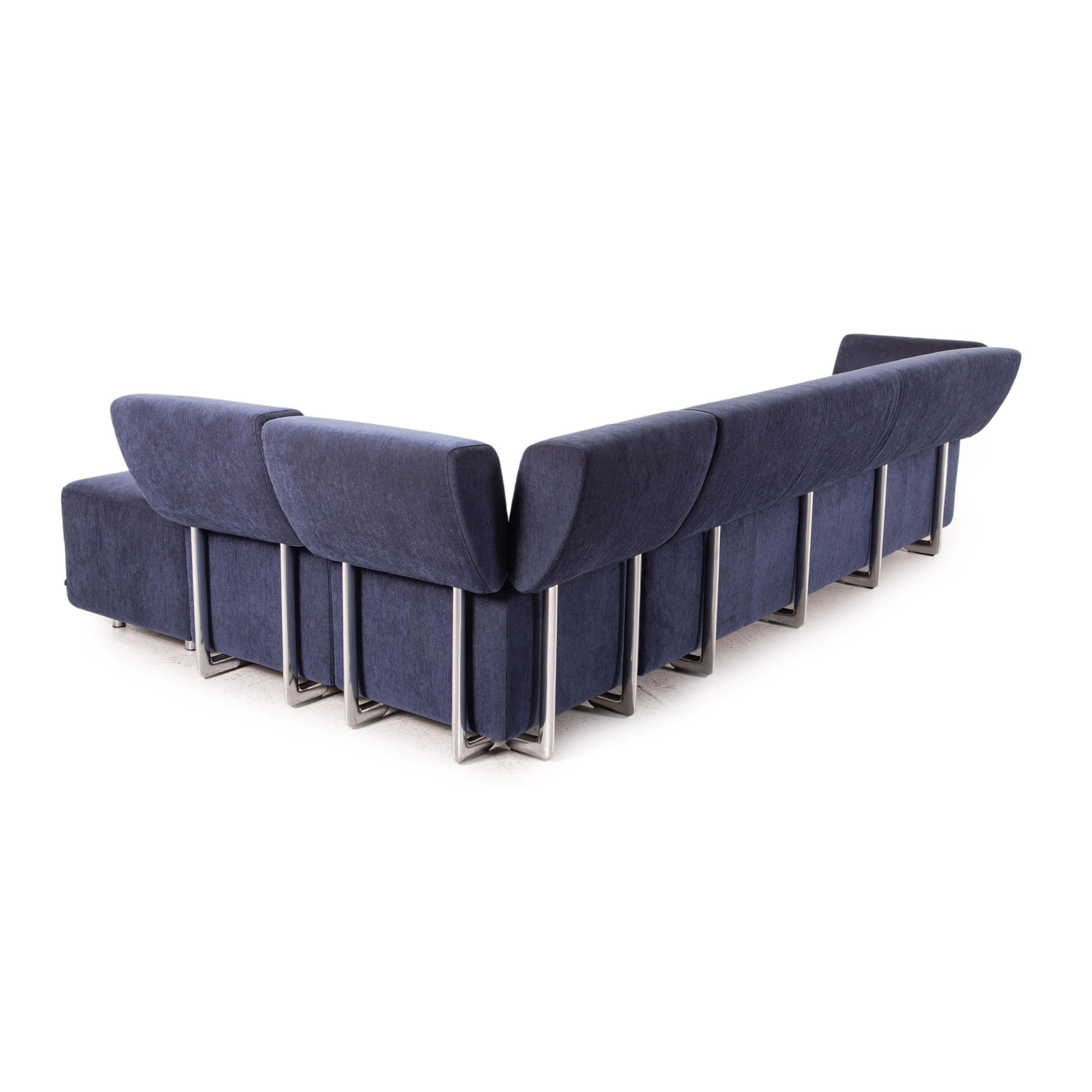 COR Clou Fabric Sofa Set Blue 1 Corner Sofa 1 Armchair Function For Sale 8