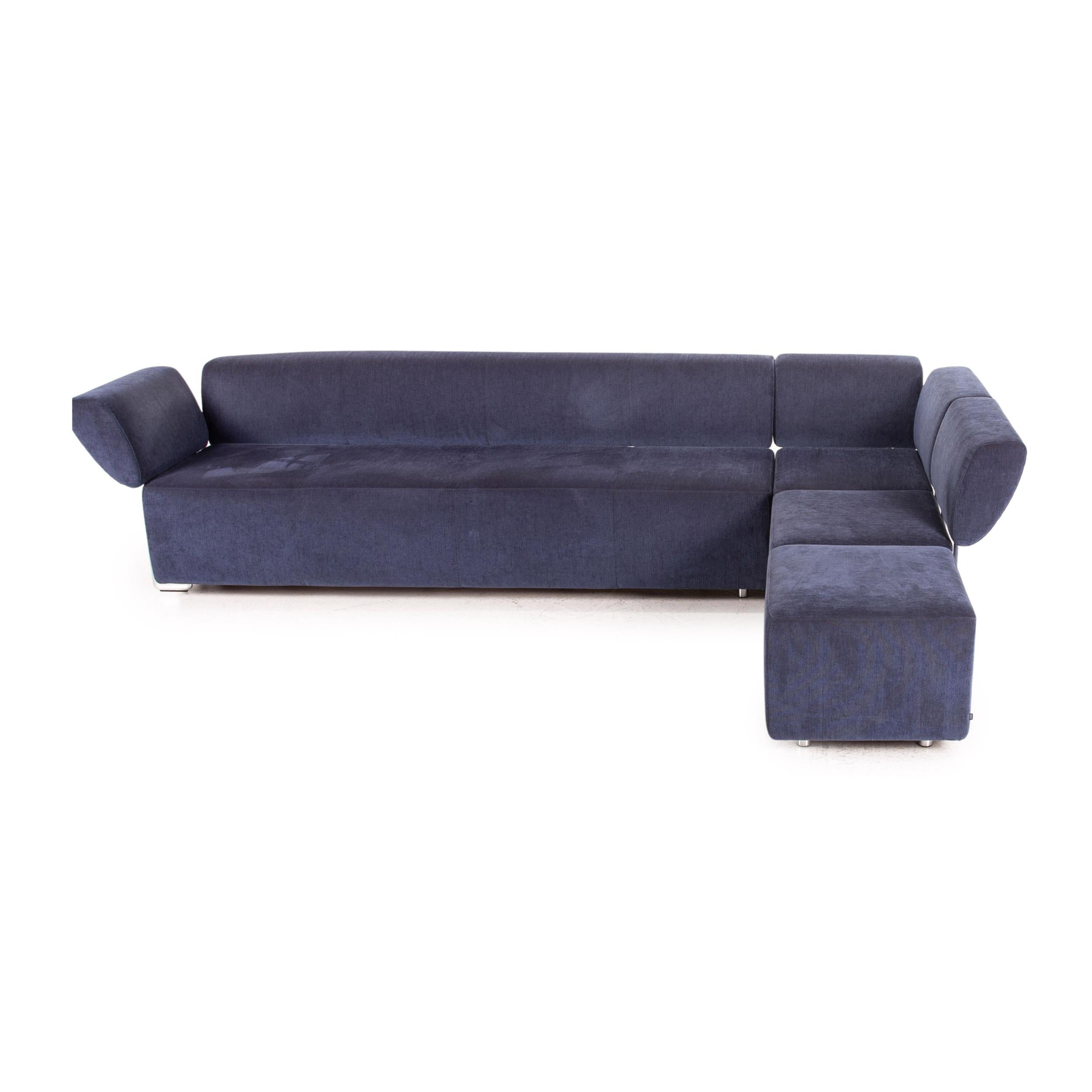 COR Clou Fabric Sofa Set Blue 1 Corner Sofa 1 Armchair Function For Sale 10