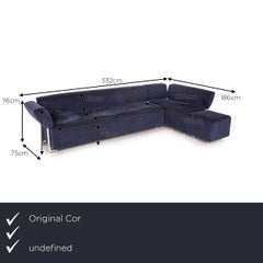 COR Clou Fabric Sofa Set Blue 1 Corner Sofa 1 Armchair Function