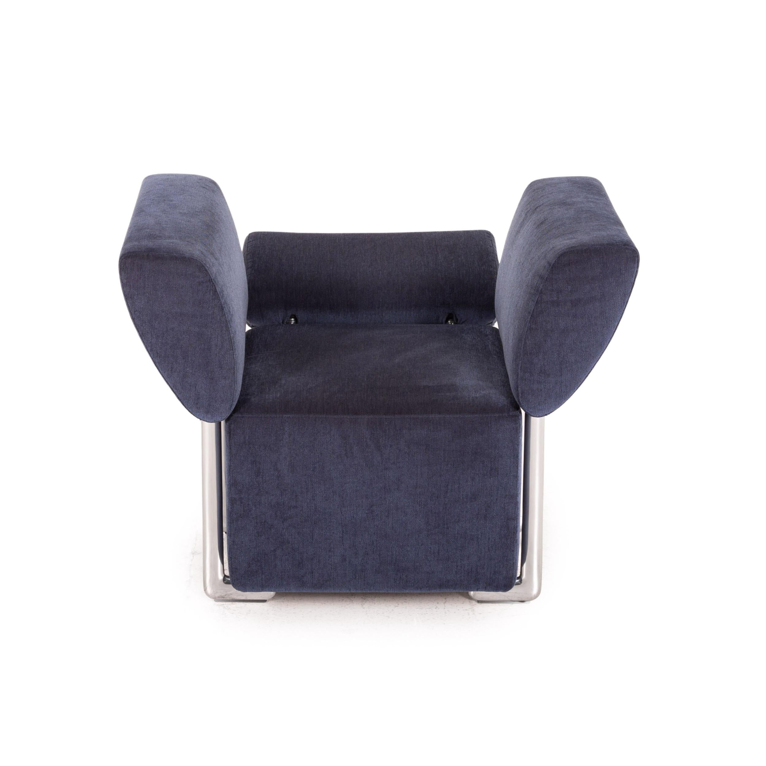 COR Clou Fabric Sofa Set Blue 1 Corner Sofa 1 Armchair Function In Fair Condition For Sale In Cologne, DE