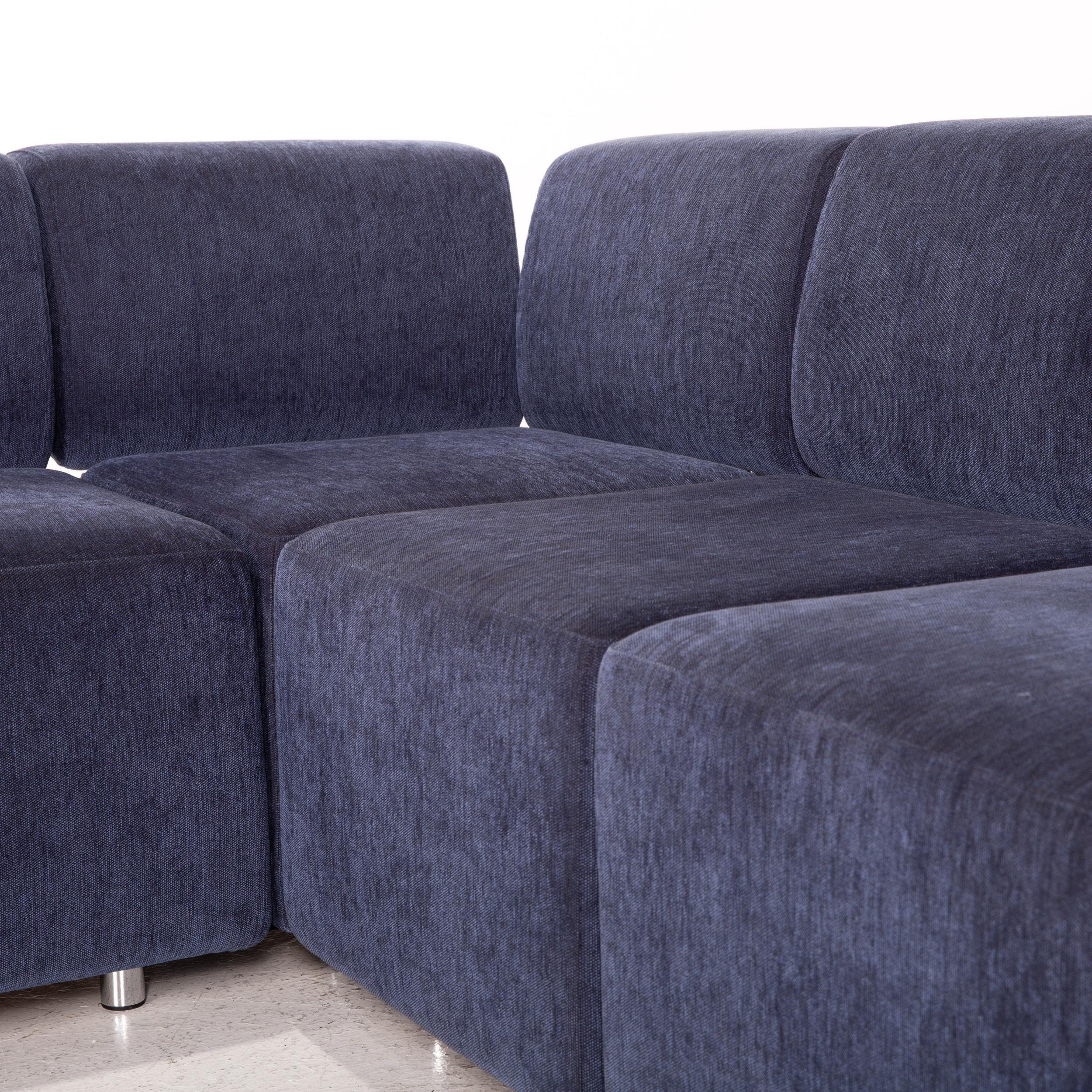 Contemporary COR Clou Fabric Sofa Set Blue 1 Corner Sofa 1 Armchair Function For Sale