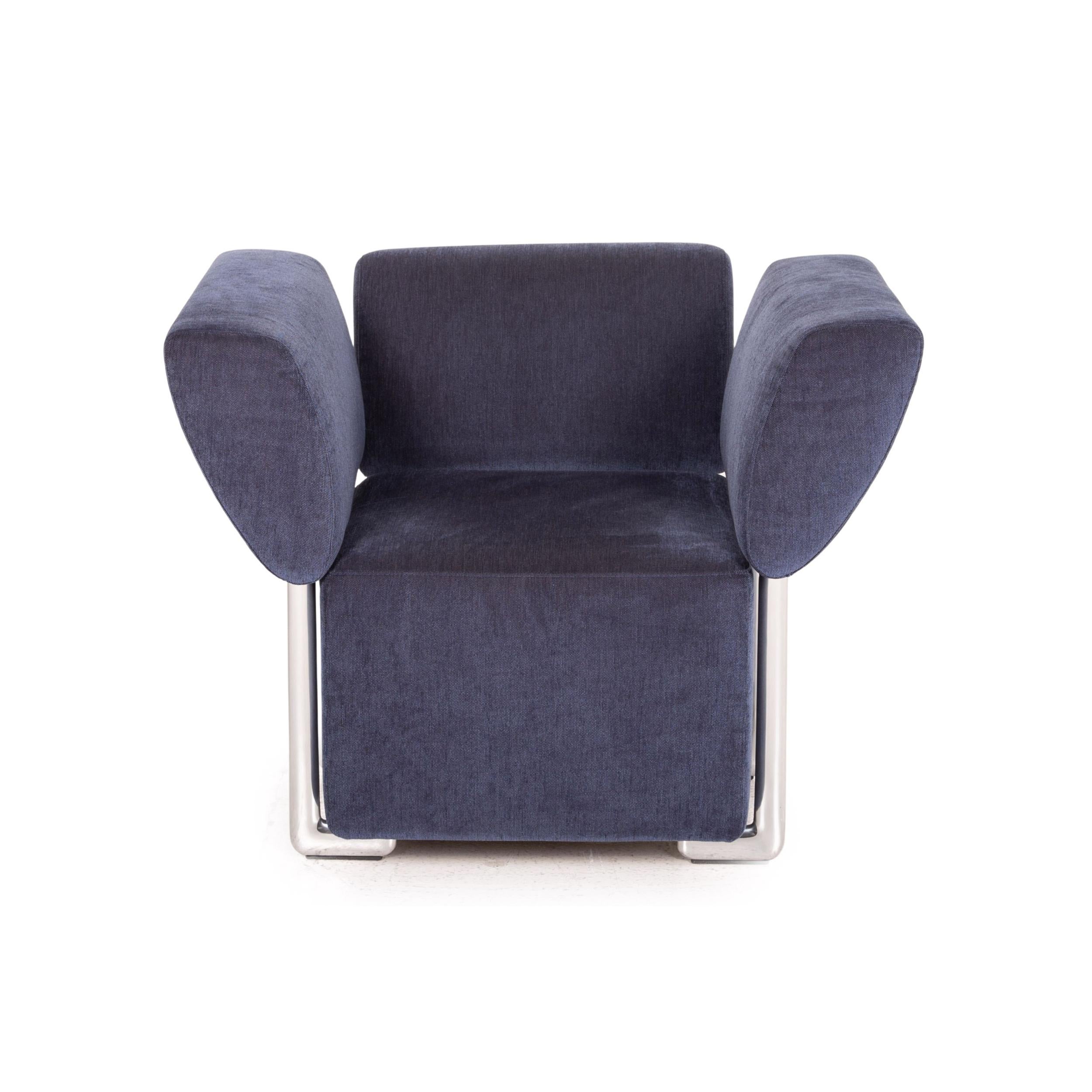 COR Clou Fabric Sofa Set Blue 1 Corner Sofa 1 Armchair Function For Sale 3