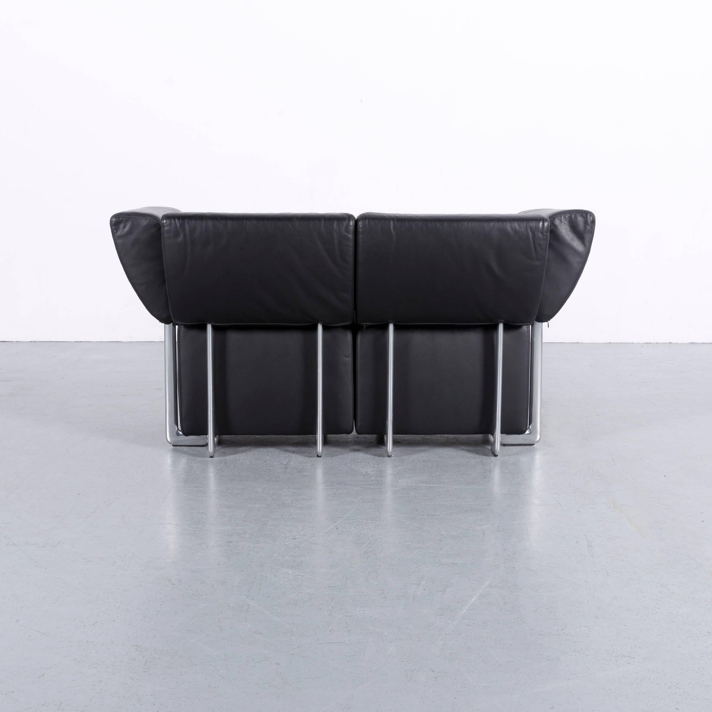 COR Clou Leder-Sofa mit schwarzem Zweisitzer 6