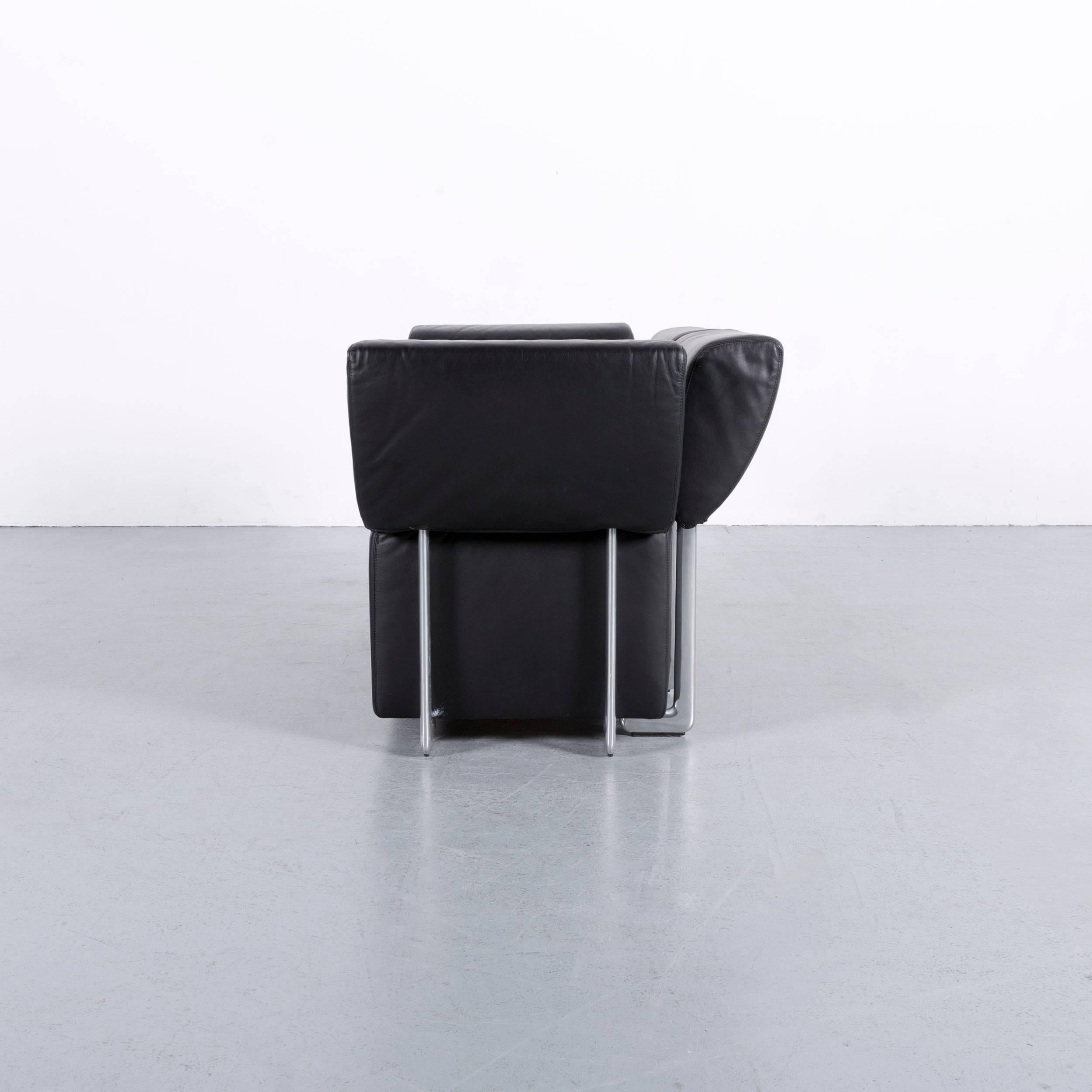 COR Clou Leder-Sofa mit schwarzem Zweisitzer 7
