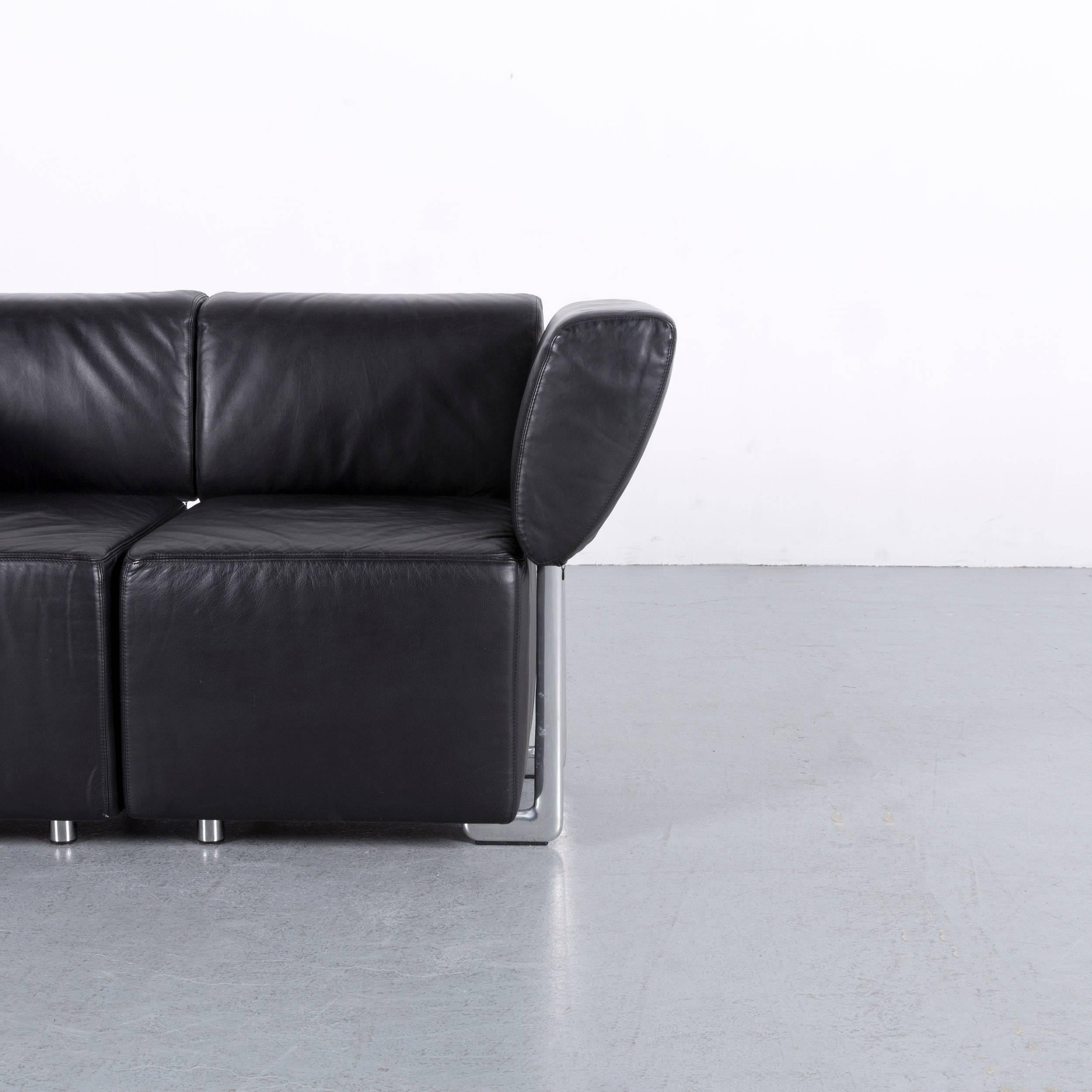 COR Clou Leder-Sofa mit schwarzem Zweisitzer (Deutsch)