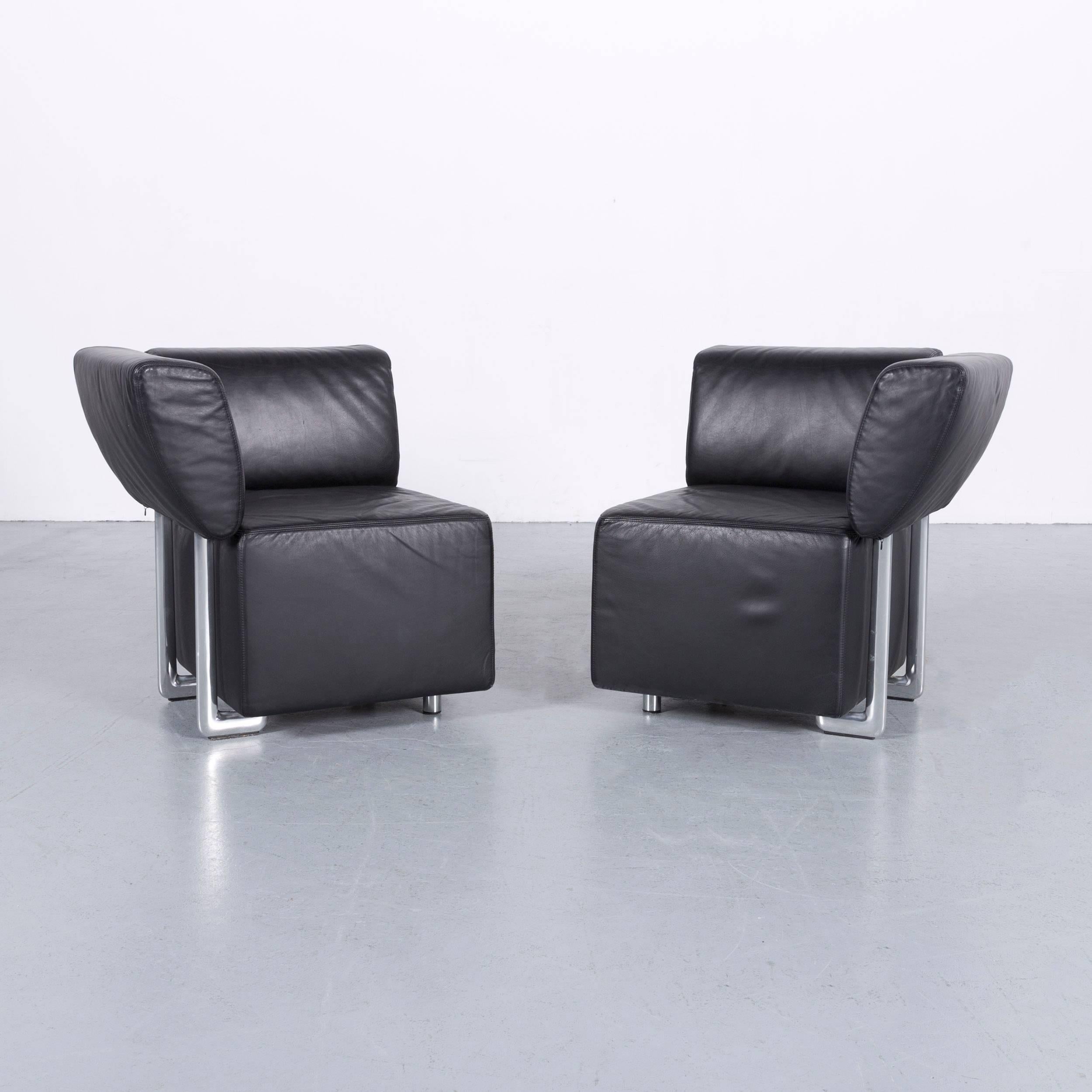 COR Clou Leder-Sofa mit schwarzem Zweisitzer 2