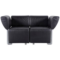 COR Clou Leather Sofa Black Two-Seat