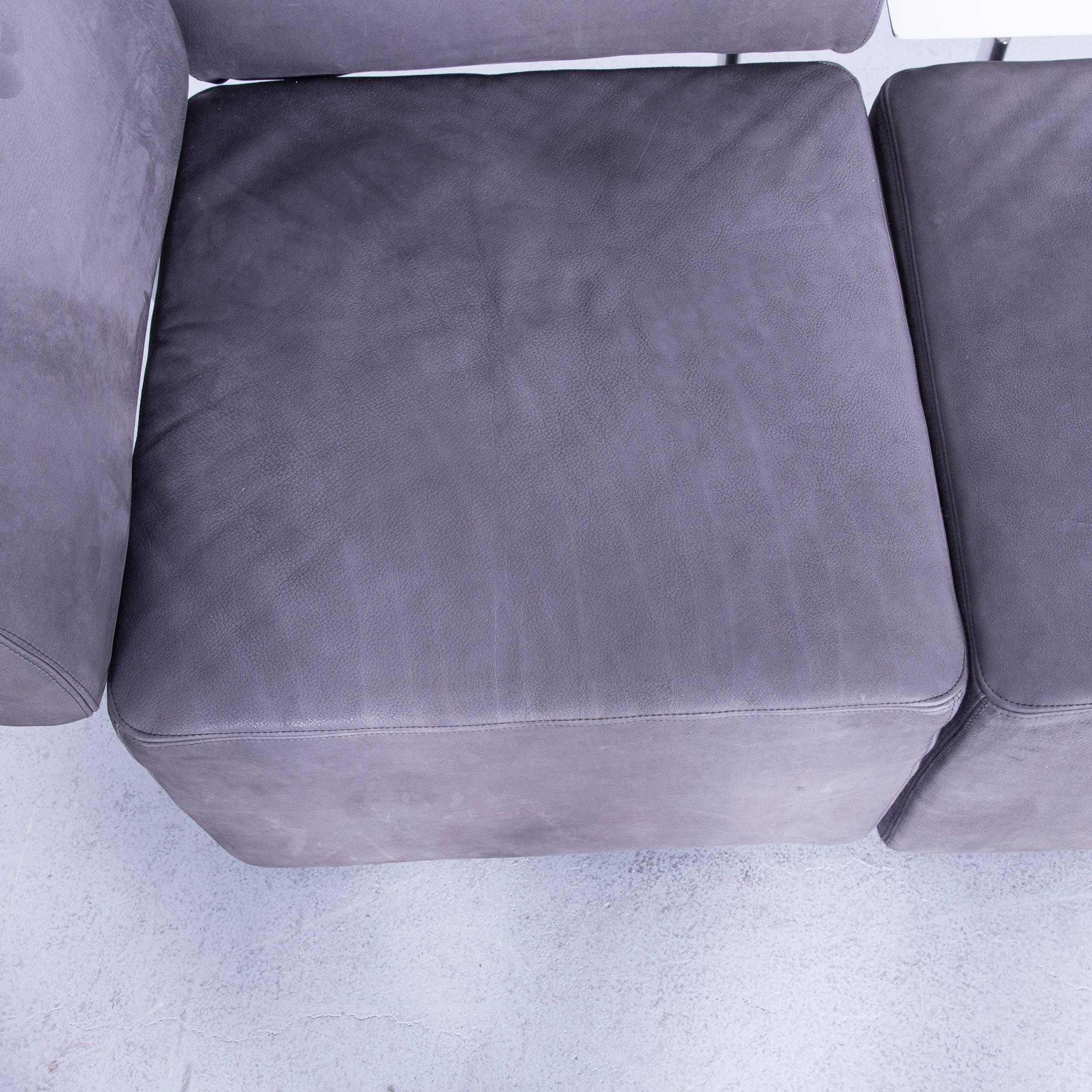 COR Clou Leather Sofa Grey Three-Seat For Sale 5