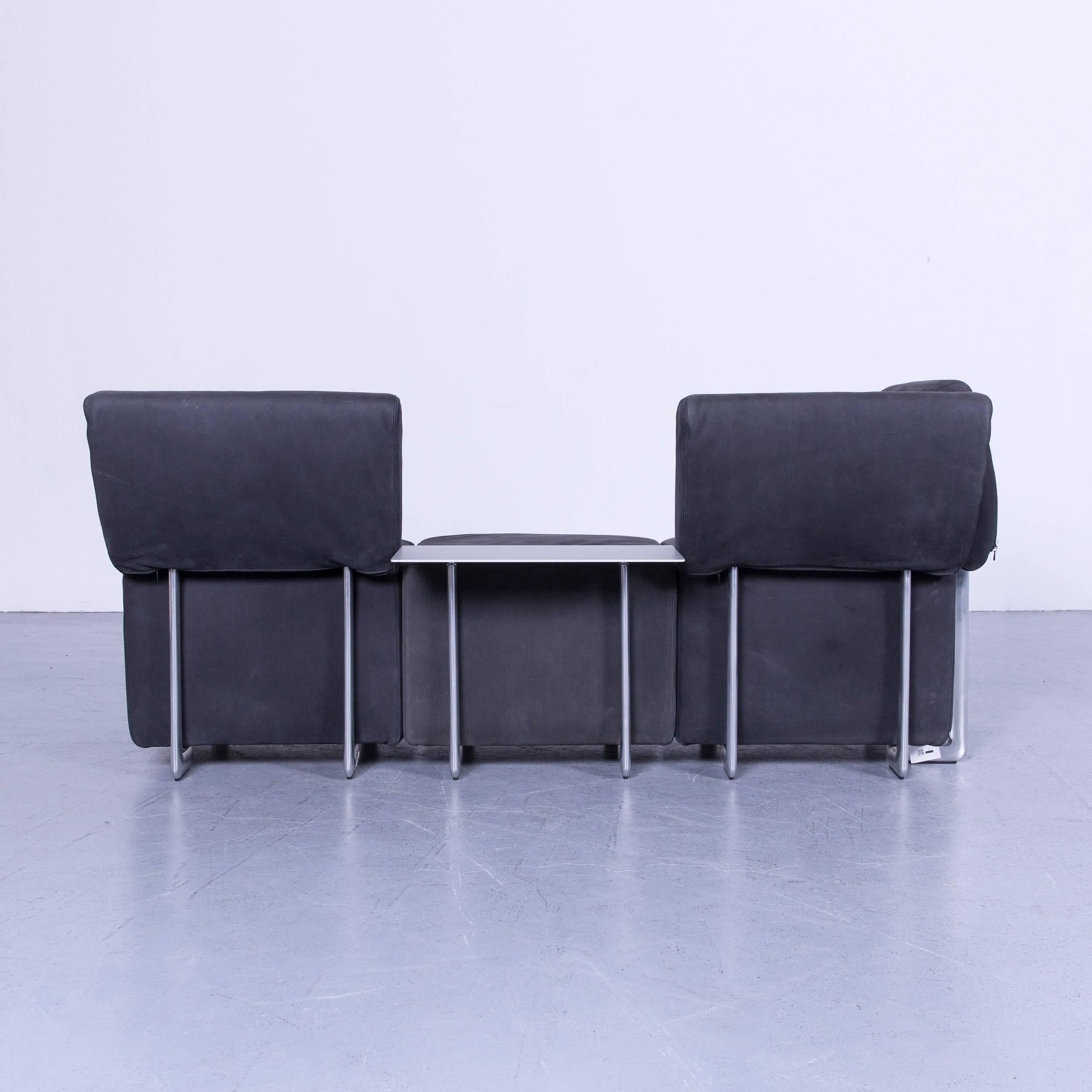 COR Clou Leather Sofa Grey Three-Seat For Sale 7