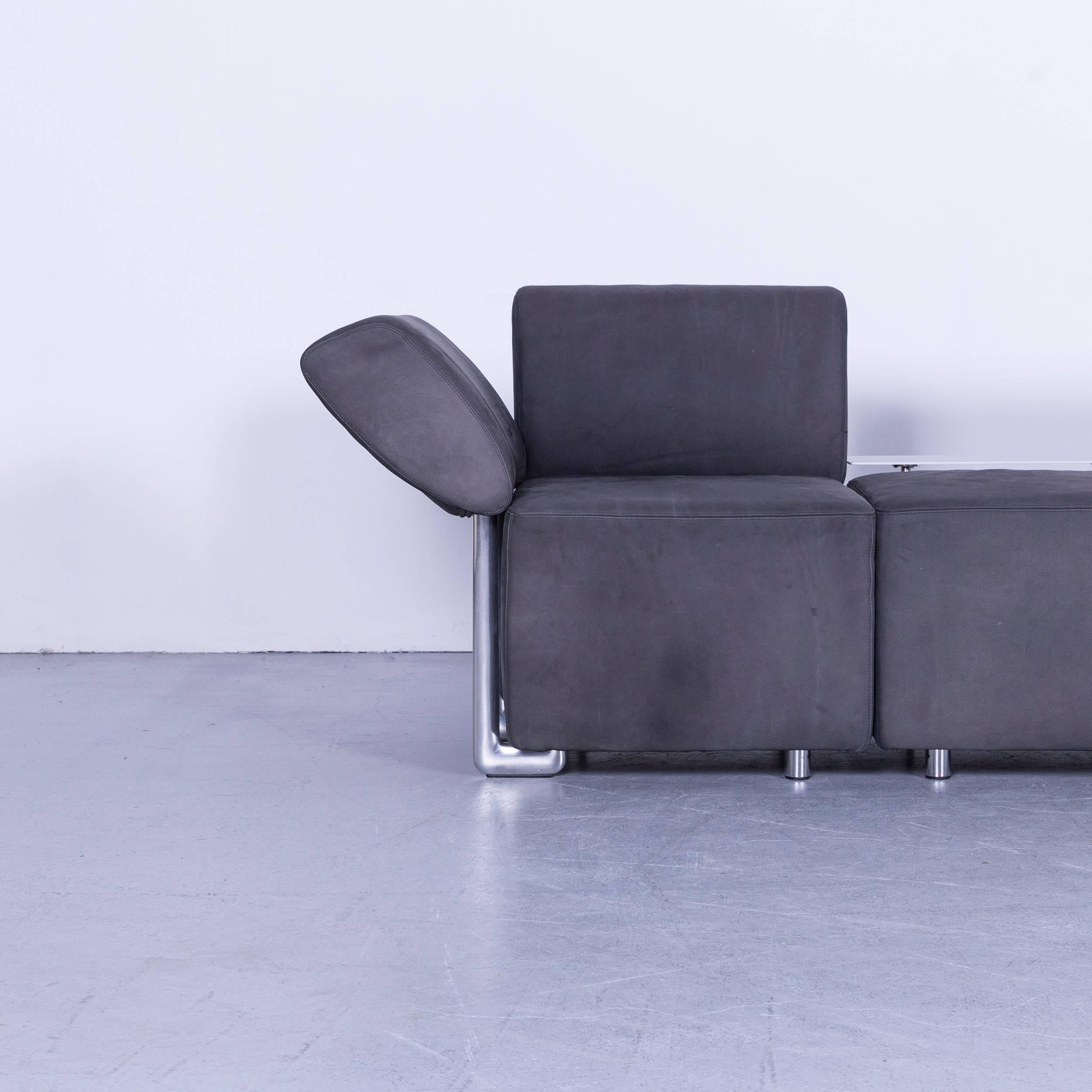 German COR Clou Leather Sofa Grey Three-Seat