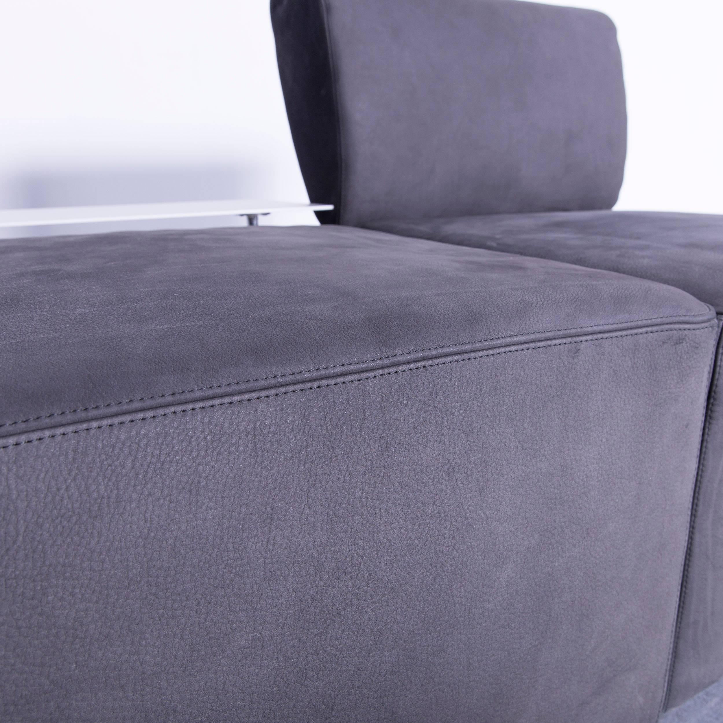 COR Clou Leather Sofa Grey Three-Seat For Sale 1