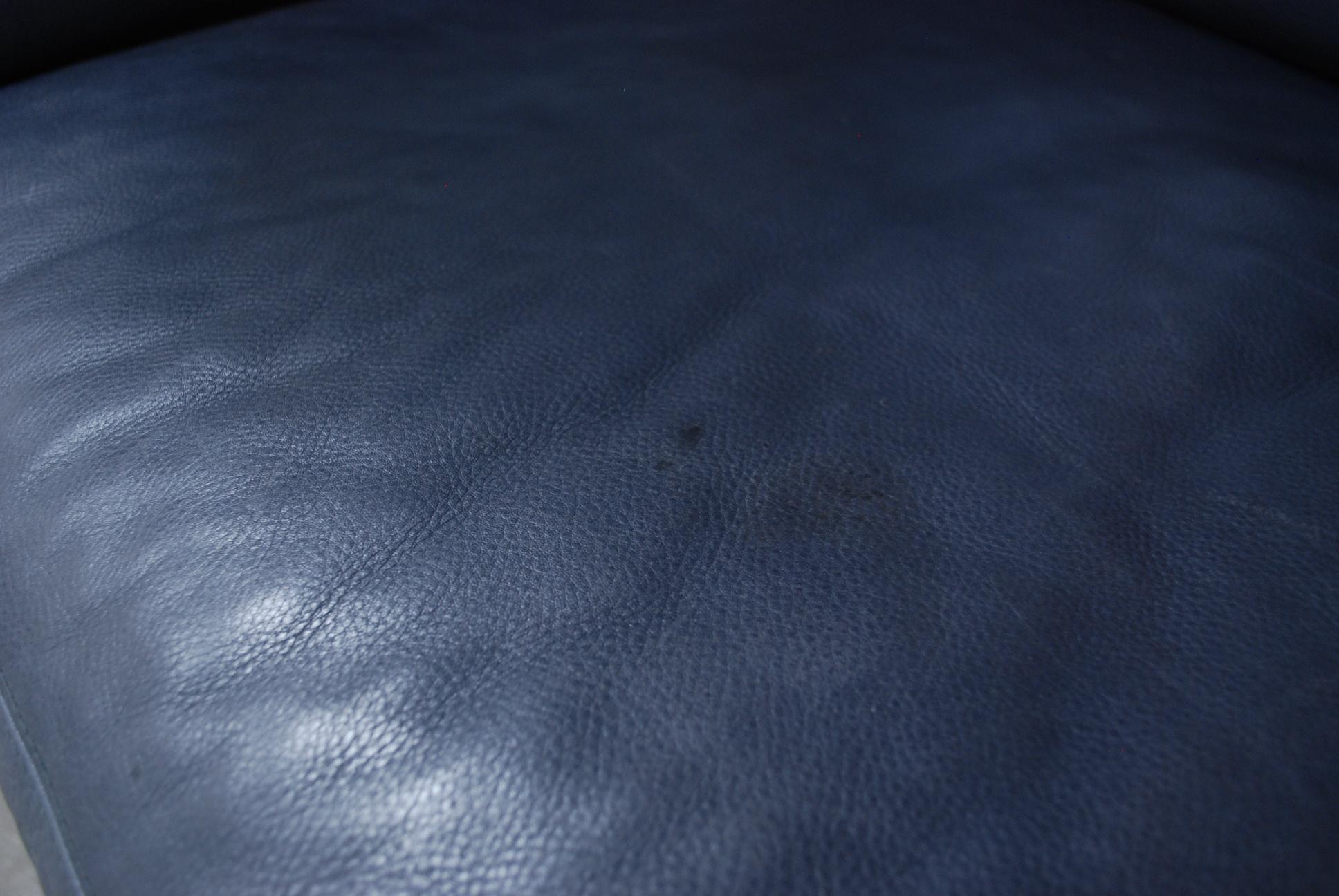 COR Conseta Blue Leather Sofa For Sale 7