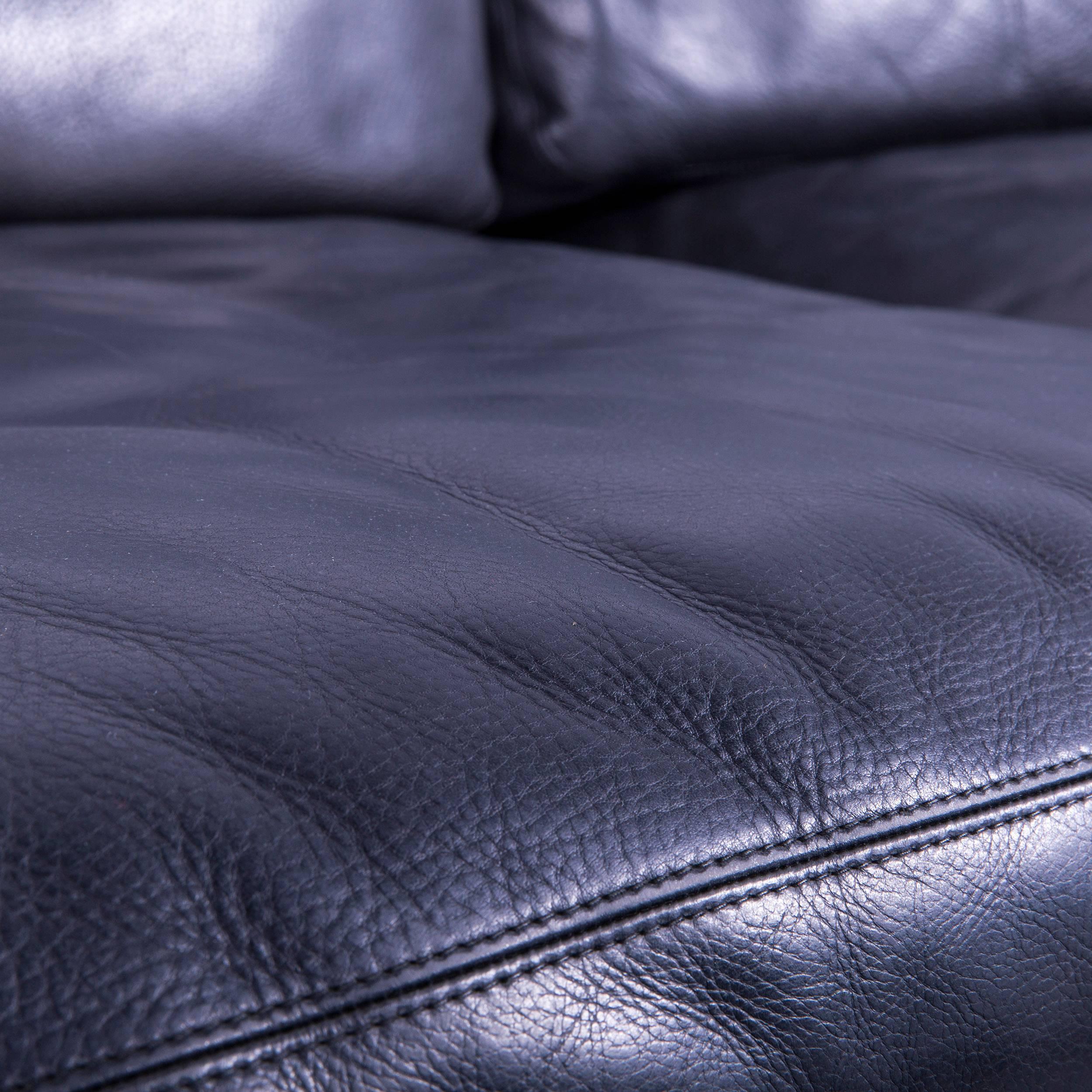 Contemporary COR Conseta Designer leather Sofa black Two-Seat Couch Friedrich-Wilhelm Möller
