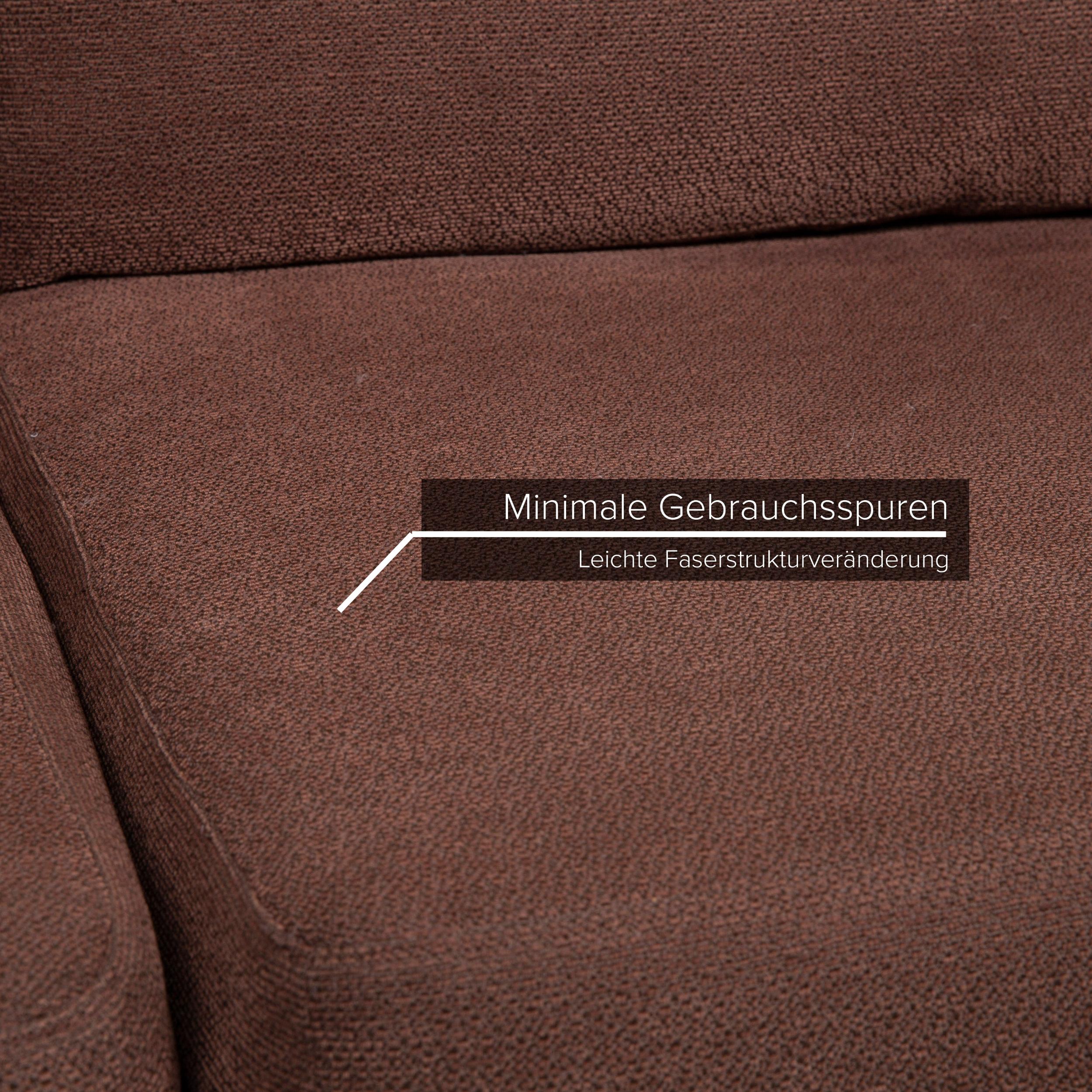 German COR Conseta Fabric Sofa Brown Three-Seat For Sale