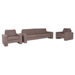 COR Conseta Fabric Sofa Set Brown Light Brown