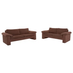 COR Conseta Fabric Sofa Set Brown Three-Seater Two-Seater