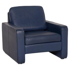CORS Fauteuil en cuir Conseta Bleu