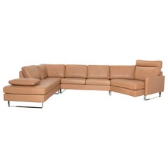 COR Conseta Leather Sofa Beige Corner Sofa