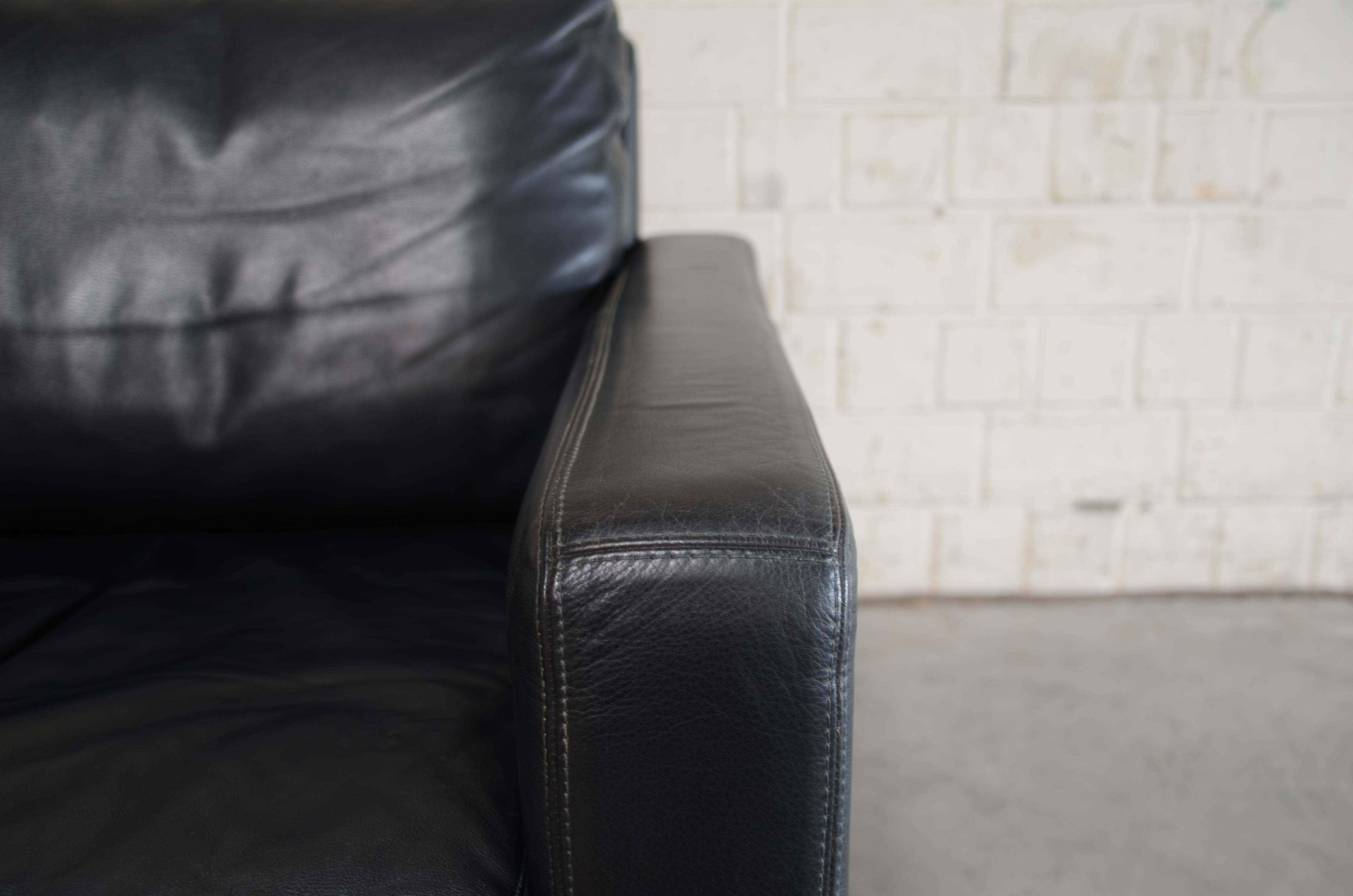 COR Conseta Leather Sofa Black In Good Condition In Munich, Bavaria