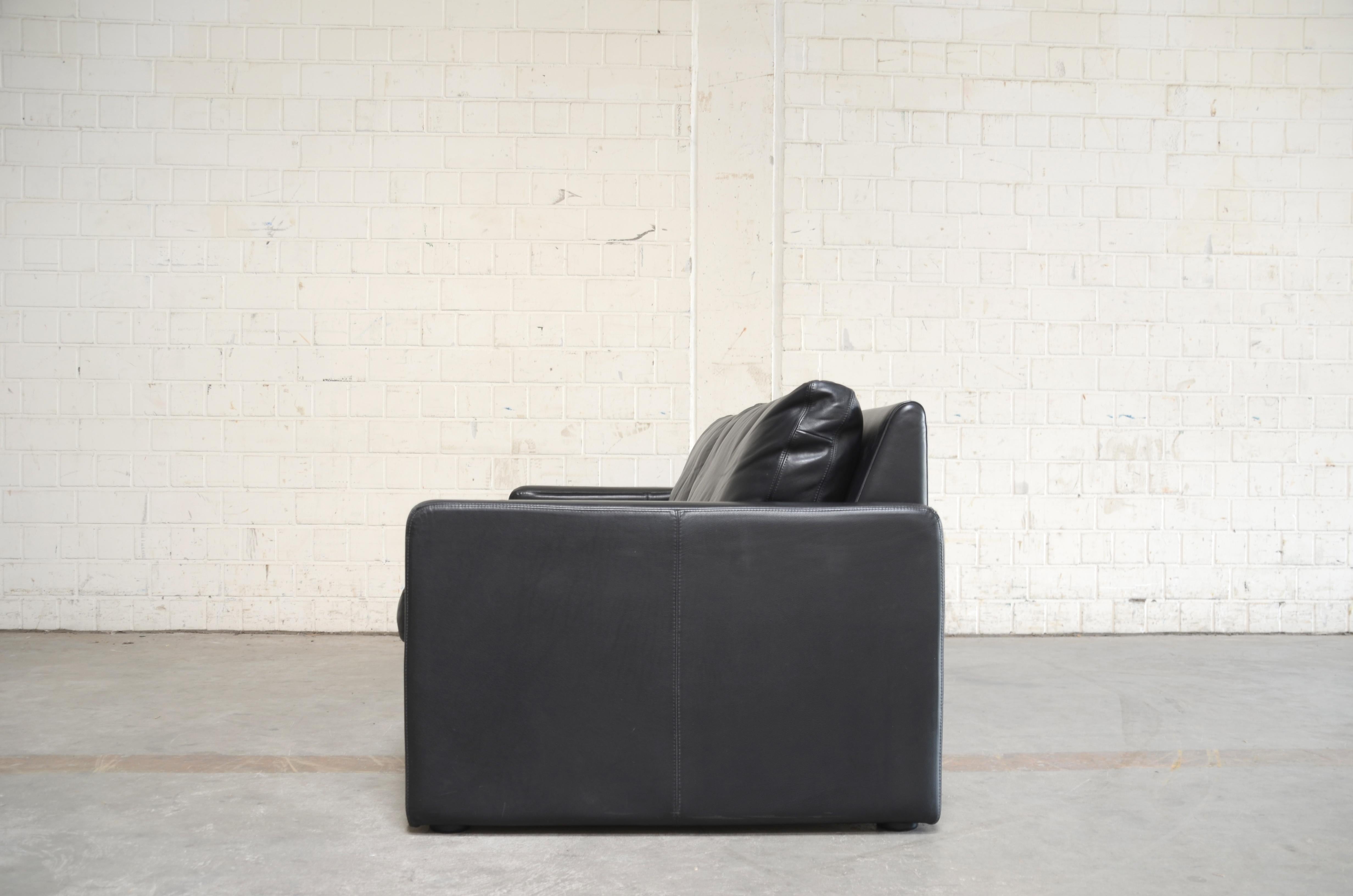 Mid-20th Century COR Conseta Leather Sofa Black
