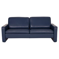 COR Conseta Leather Sofa Blue Three-Seater Couch