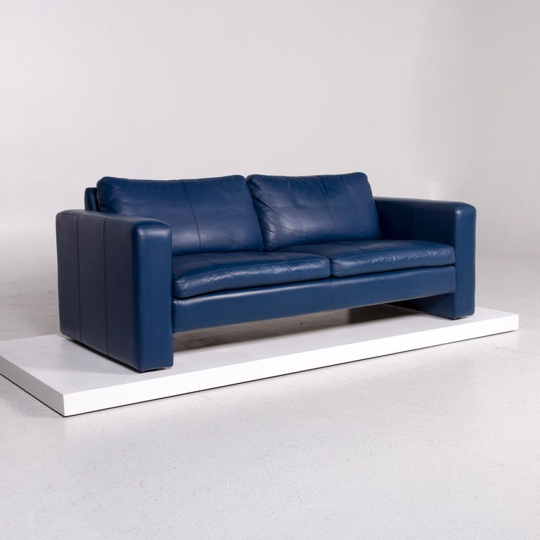 COR Conseta Leather Sofa Blue Two-Seat Couch For Sale at ...