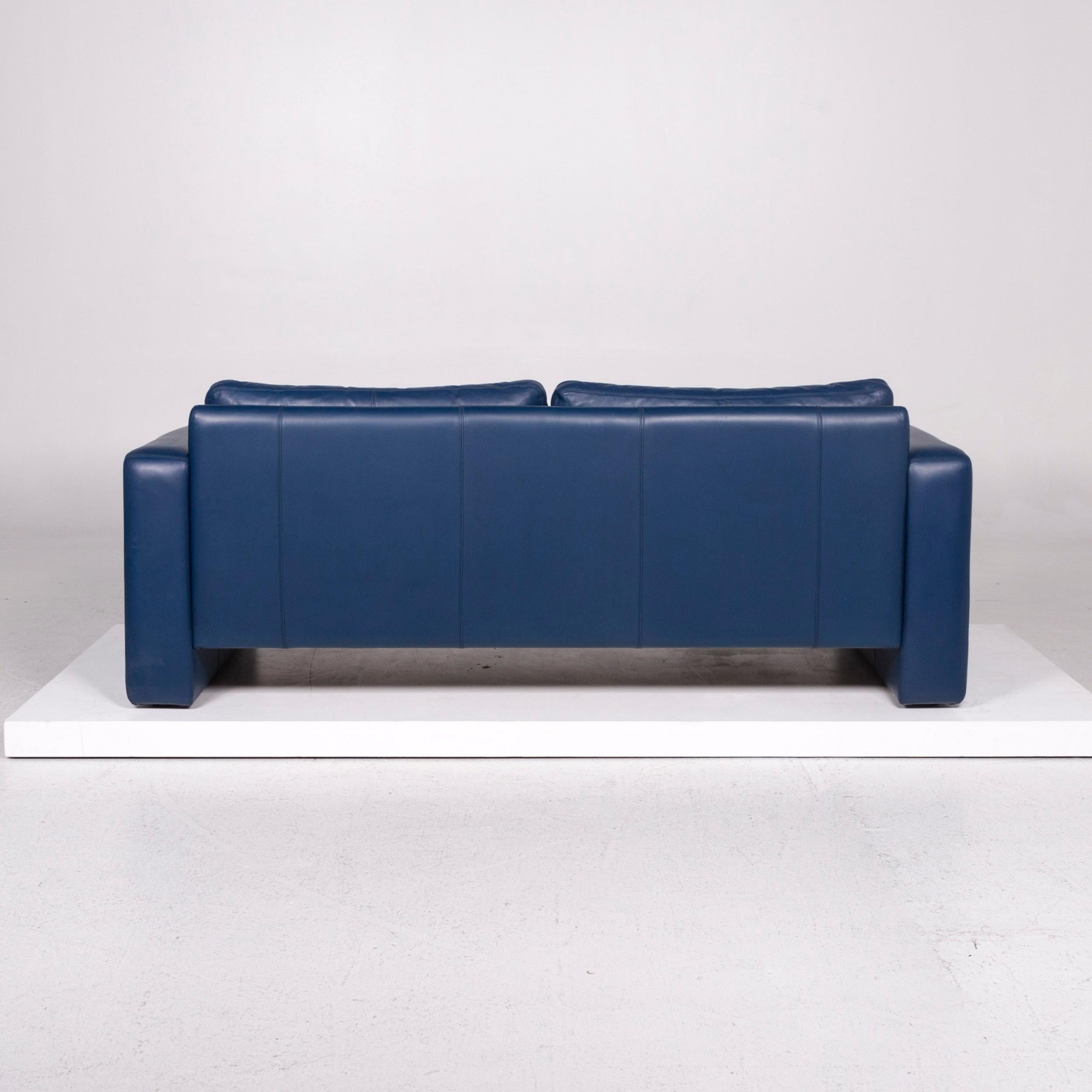 COR Conseta Leather Sofa Blue Two-Seat Couch 2