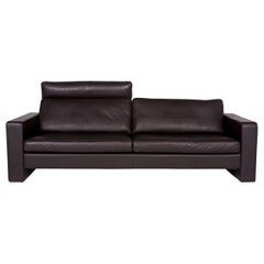 COR Conseta Leather Sofa Brown Dark Brown Three-Seat Couch