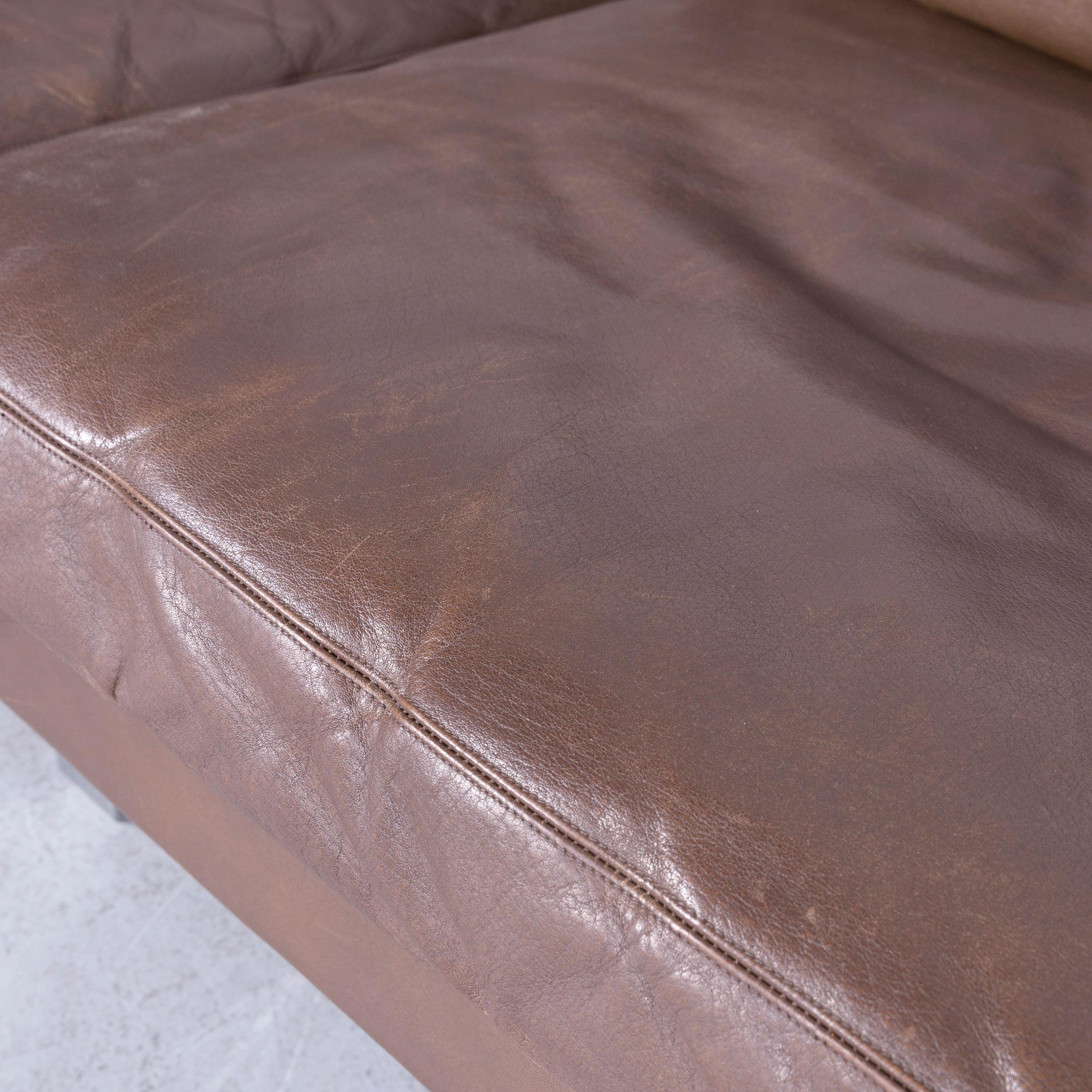COR Conseta Leather Sofa Brown Leather Two-Seat Couch 1