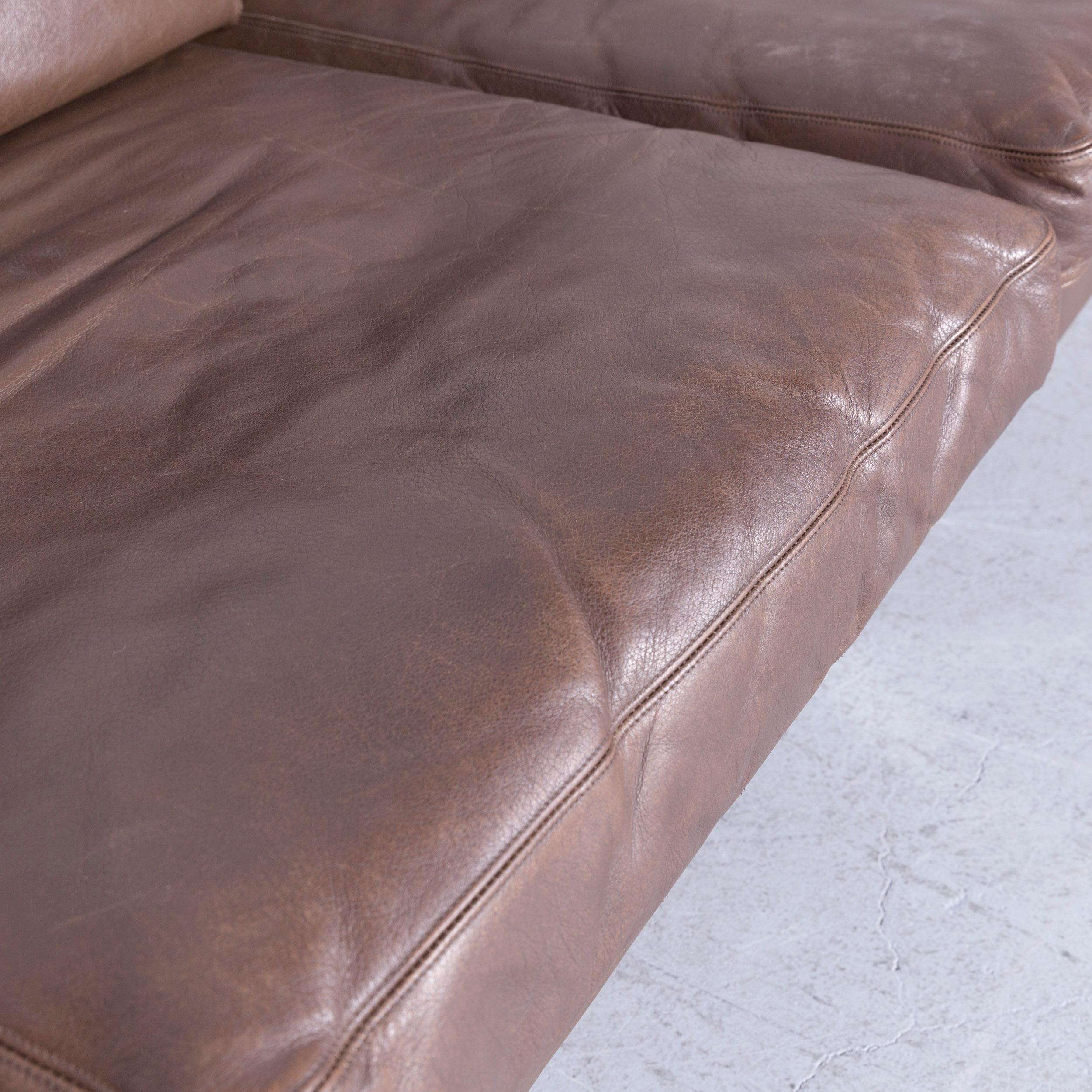 COR Conseta Leather Sofa Brown Leather Two-Seat Couch 2