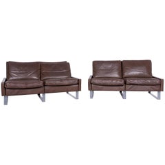 COR Conseta Leather Sofa Brown Leather Two-Seat Couch