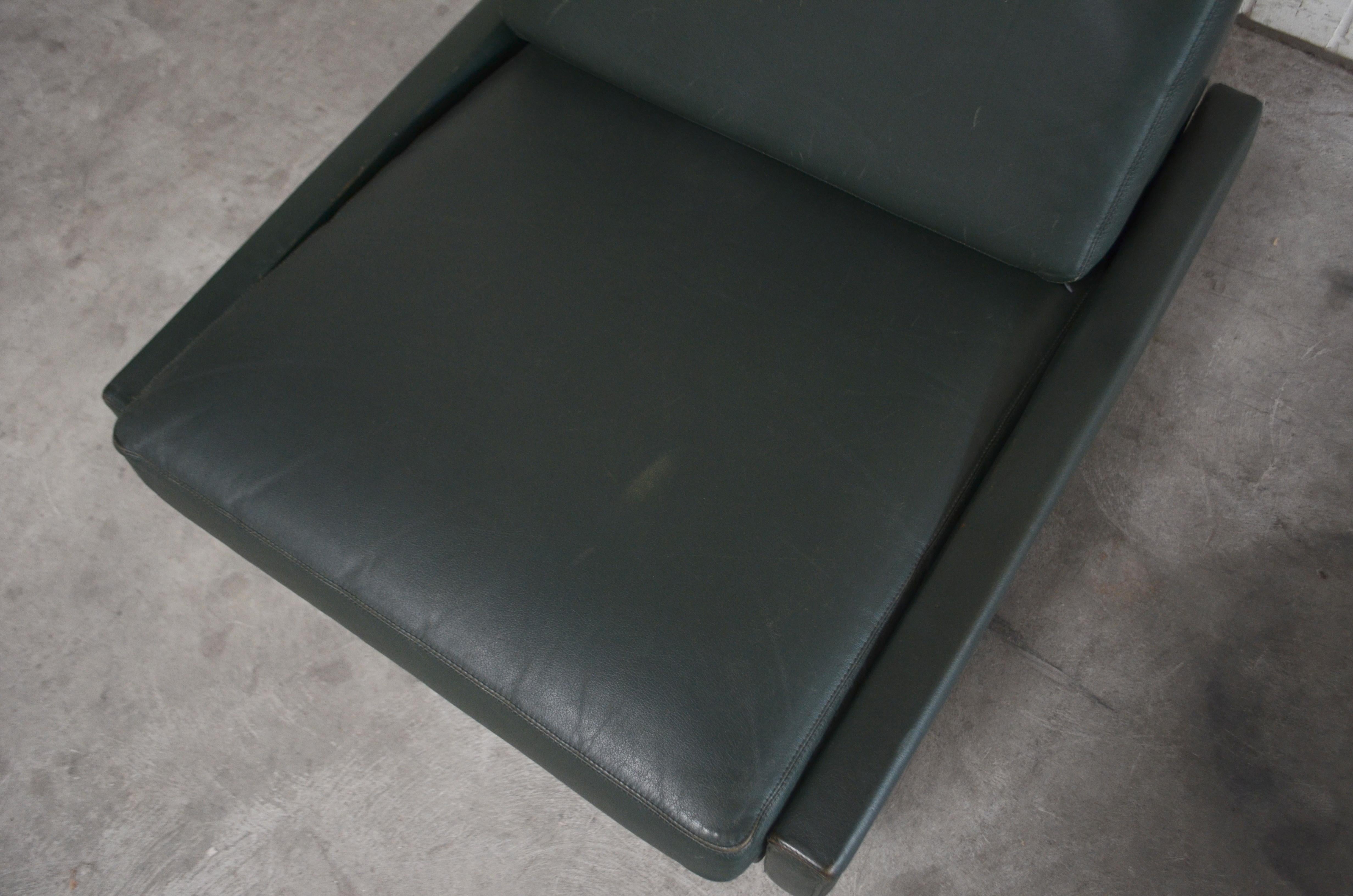 COR Conseta Leather Sofa and Chair Green, 1960s 5